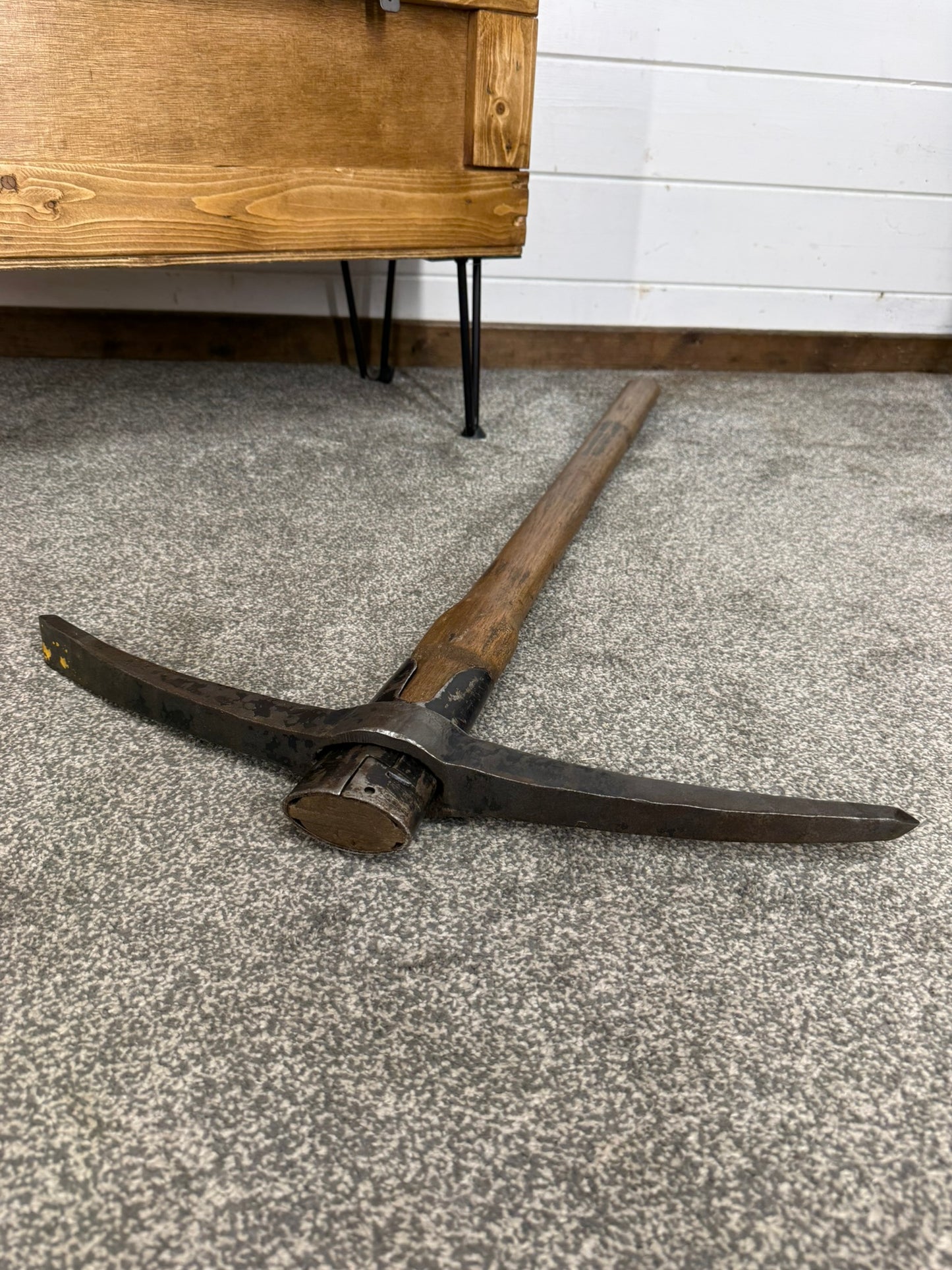 Vintage British Army Pick Axe Dated 1987 Reclaimed Pickaxe Army Display