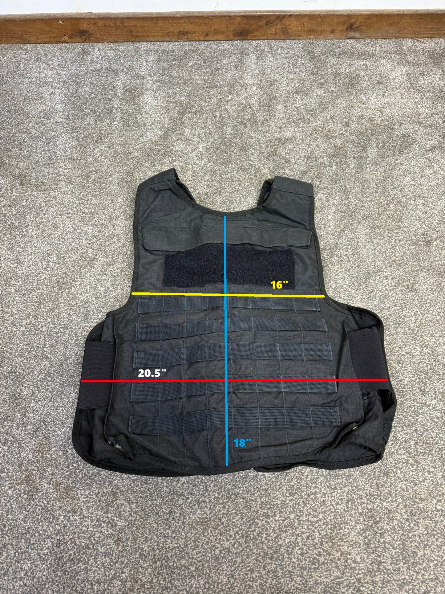 Ex Police Tactical Black Molle Body Armour Cover Vest Security Airsoft