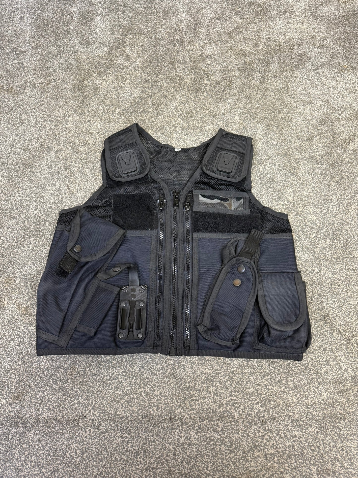 Ex Police Black Arktis Tactical Utility Vest & Pouches Security Airsoft - X Small