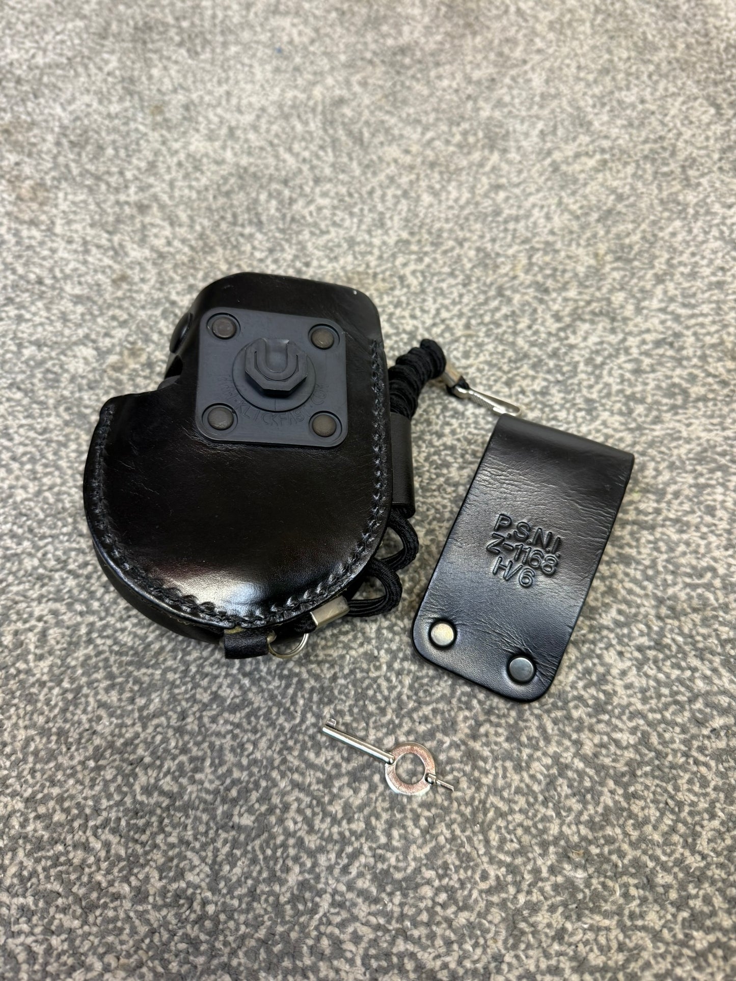 Ex Police Folding Hiatt Handcuffs Hinged Cuffs Pouch & Key Security Collectible