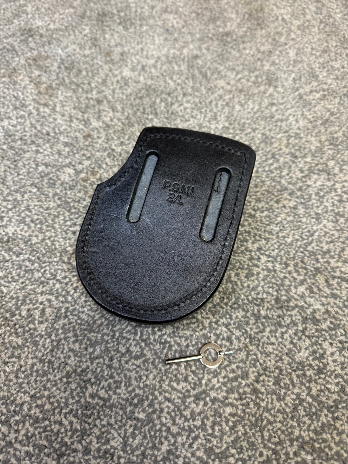 Ex Police Folding Hiatt Handcuffs Hinged Cuffs PSNI Pouch & Key Security Collectible