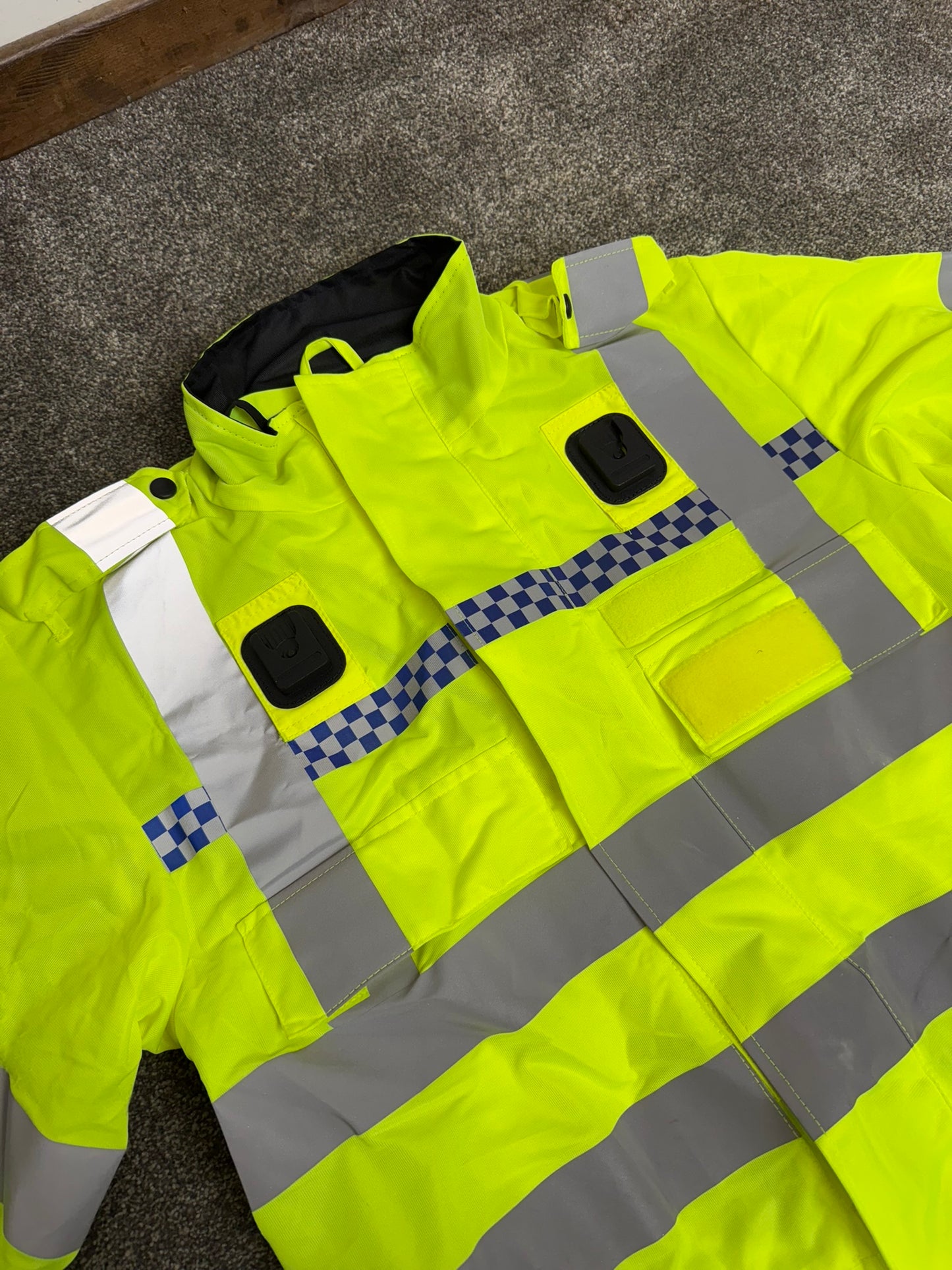 Ex Police Hi Vis Motorcycle Lightweight Bomber Jacket SMALL Security Walking Riding