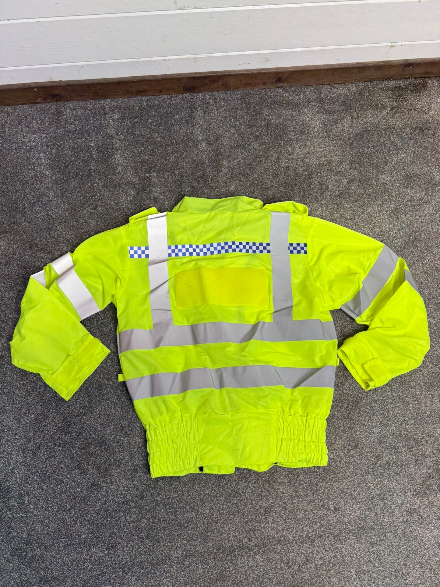 Ex Police Hi Vis Motorcycle Lightweight Bomber Jacket SMALL Security Walking Riding