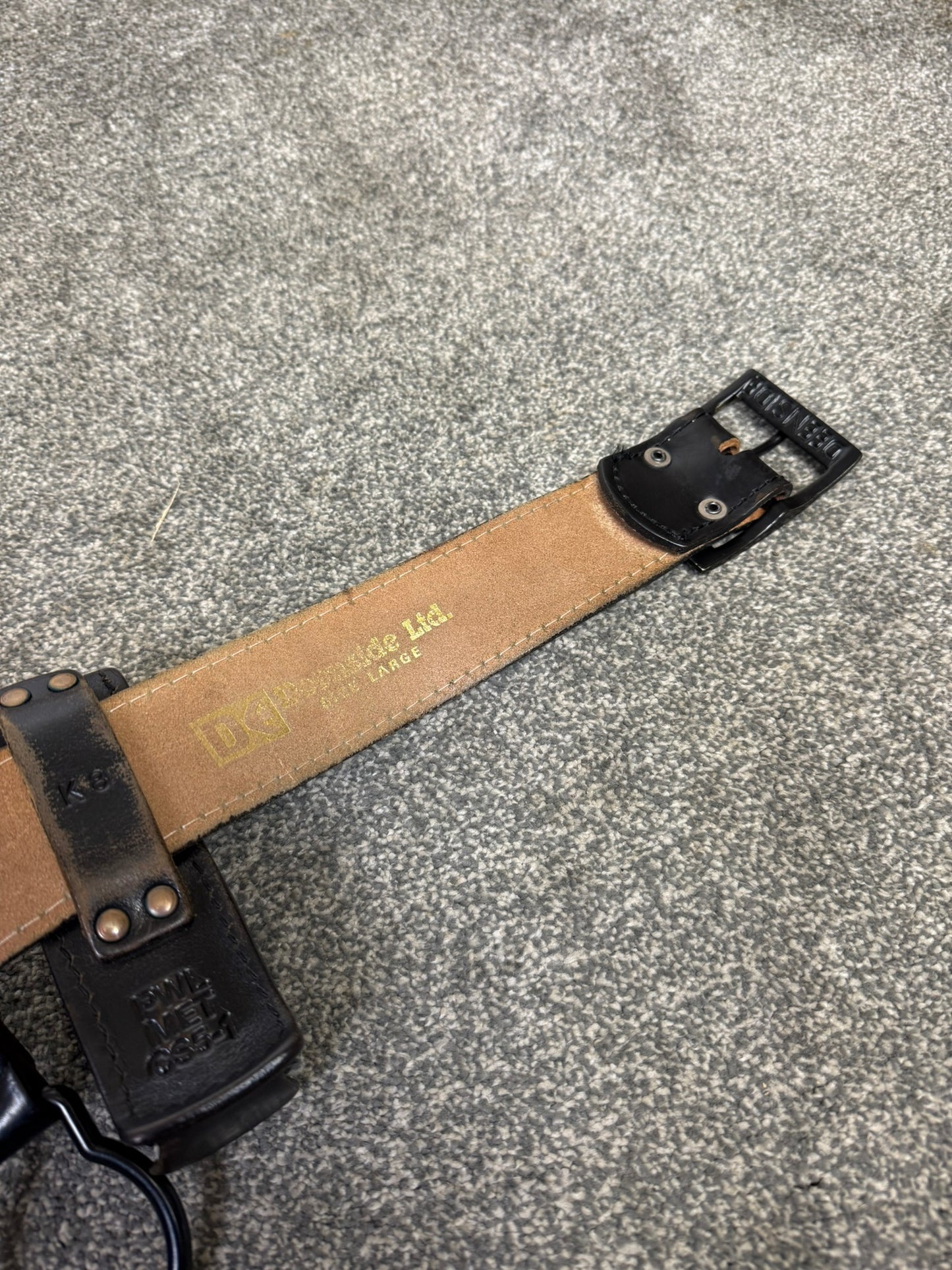 Ex Police Firearms Leather Duty Belt With Pouches Genuine Collectable Cosplay Film Display Security