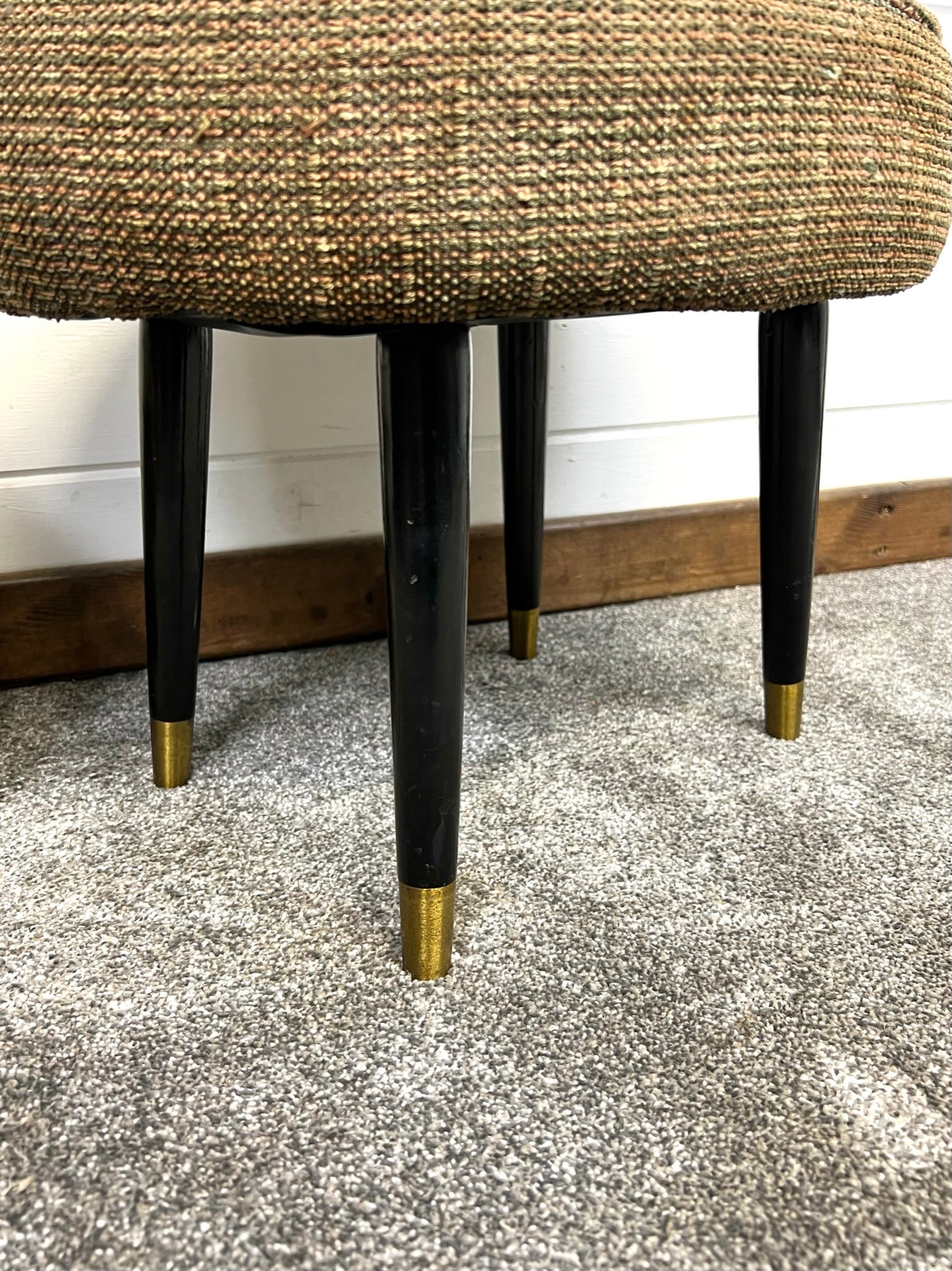 Vintage 50's Oval Dansette Foot Stool Mid Century Retro Boho Style Decor
