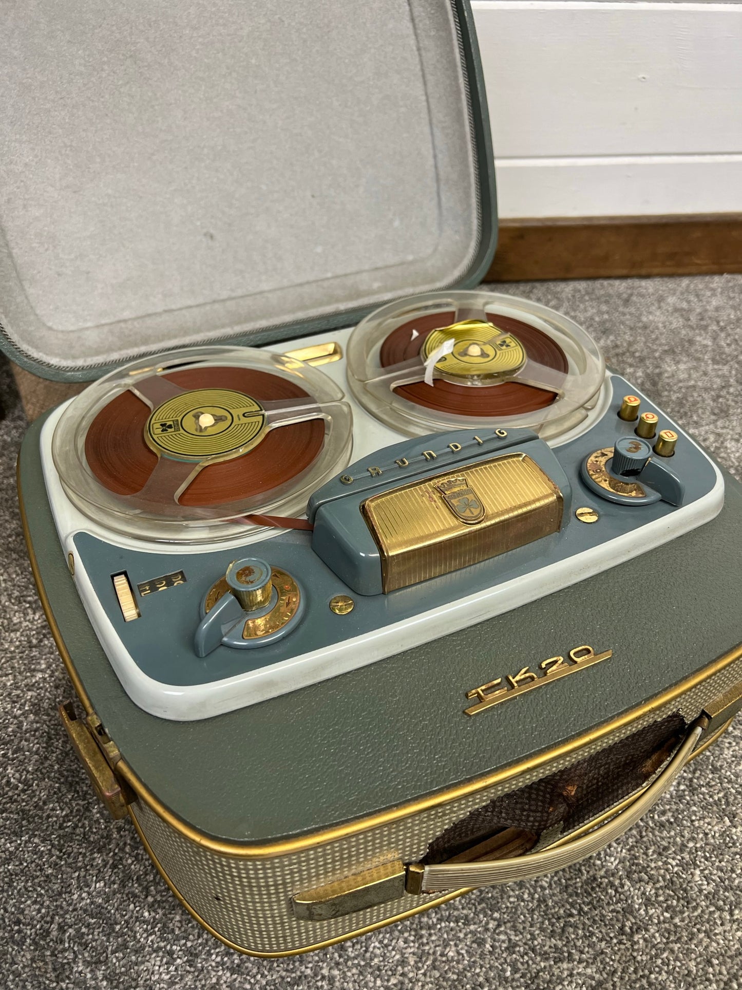 Vintage Grundig TK20 Reel to Reel Tape Recorder Player Working 50's 60's Retro Decor