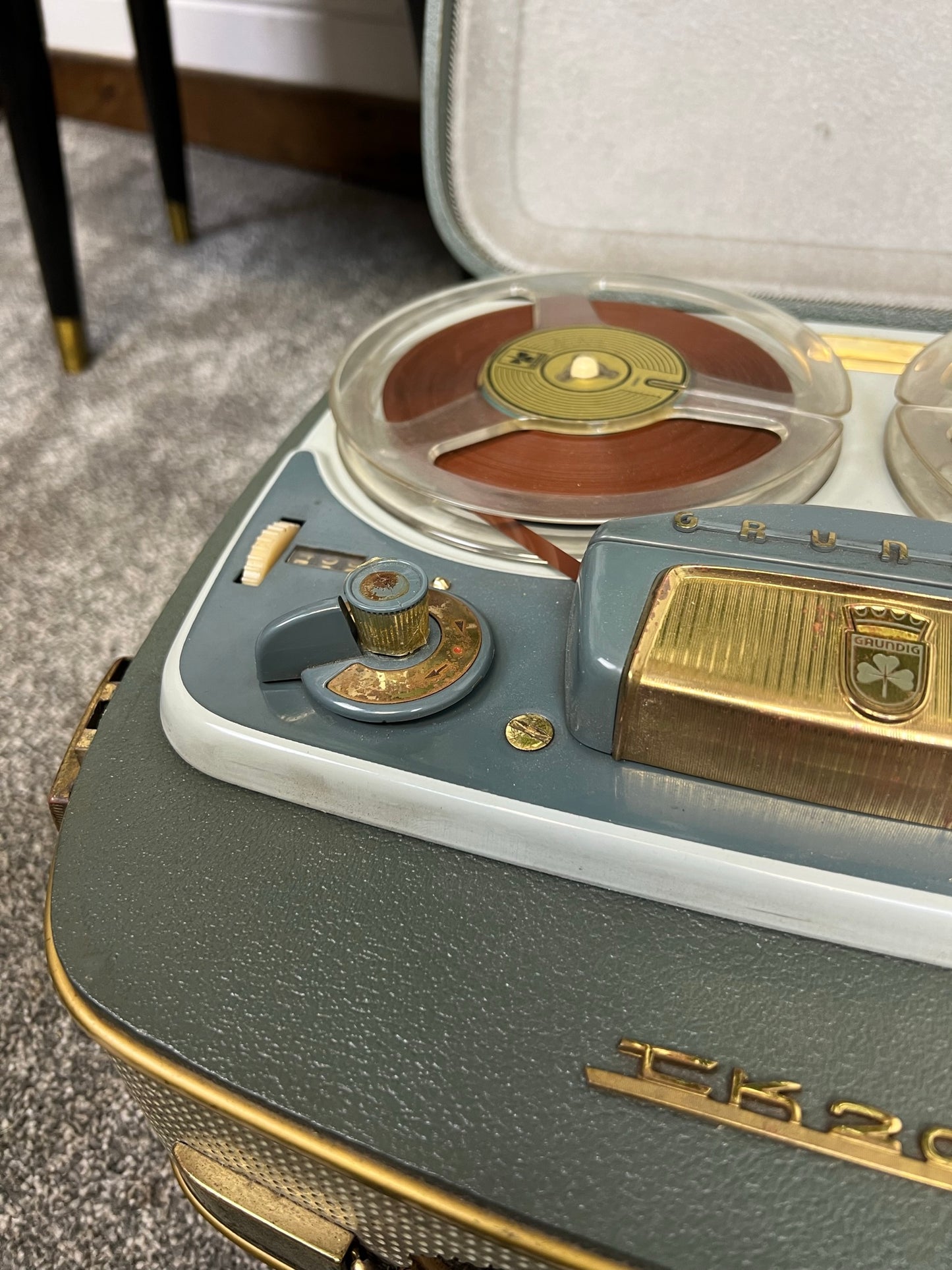 Vintage Grundig TK20 Reel to Reel Tape Recorder Player Working 50's 60's Retro Decor