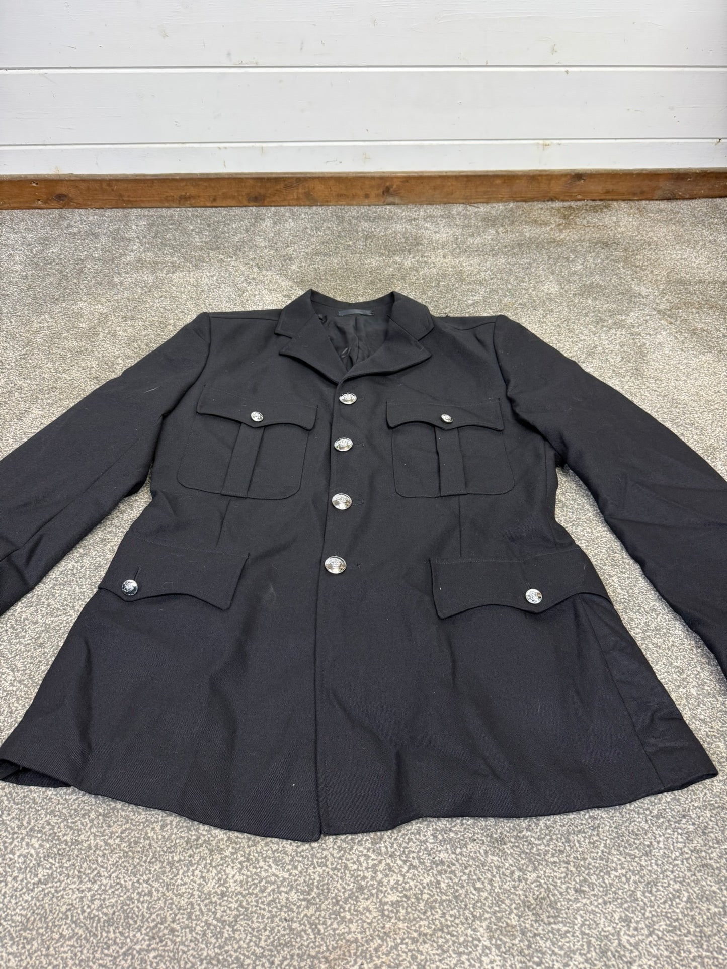 Ex Police Black Tunic 42.5" Queens Crown Buttons Dewhirst Fancy Dress Theatre