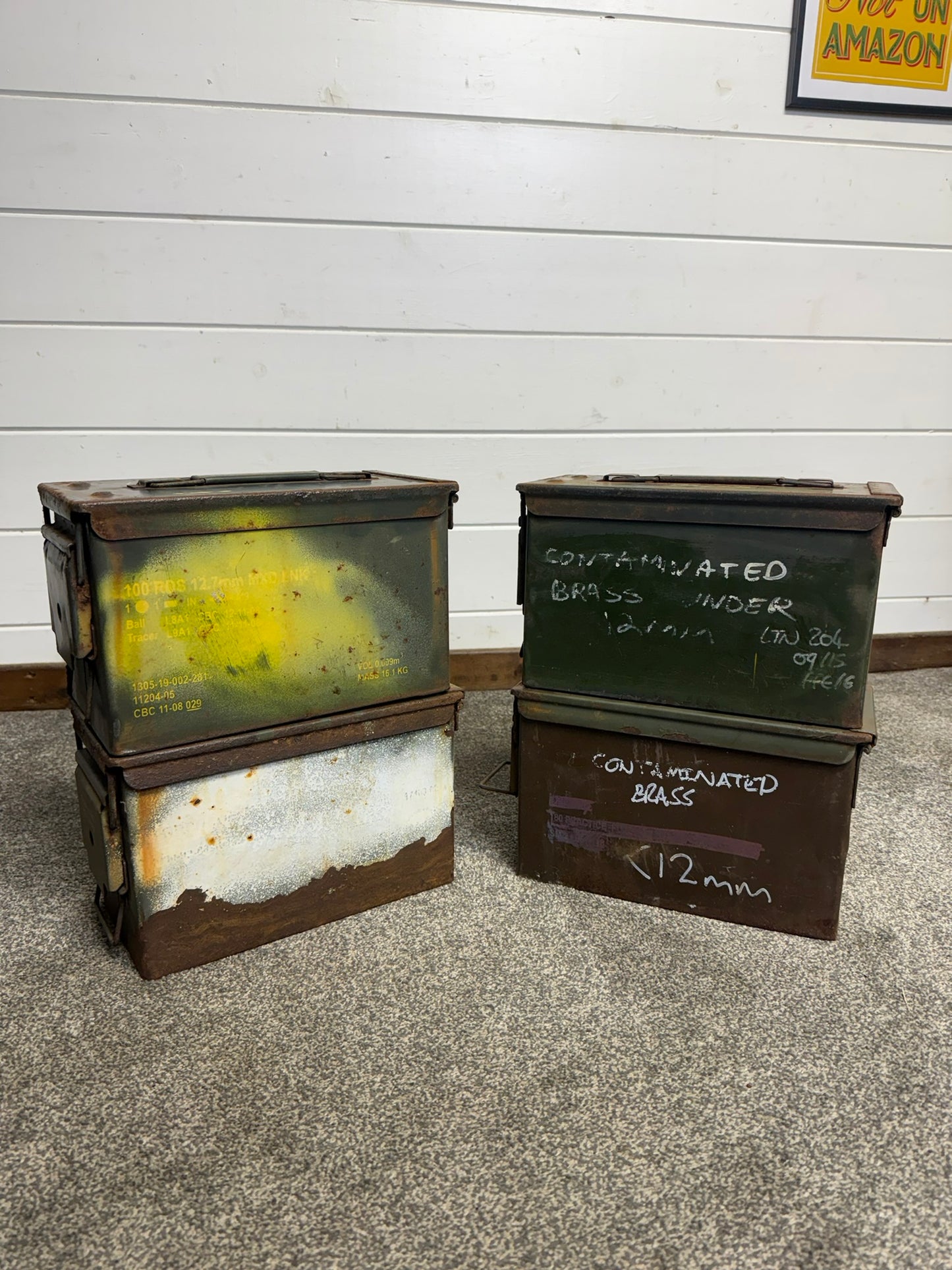 4x Army Metal Ammo Box SOLID Vintage Stash Survival Reclaim Geocache Toolbox