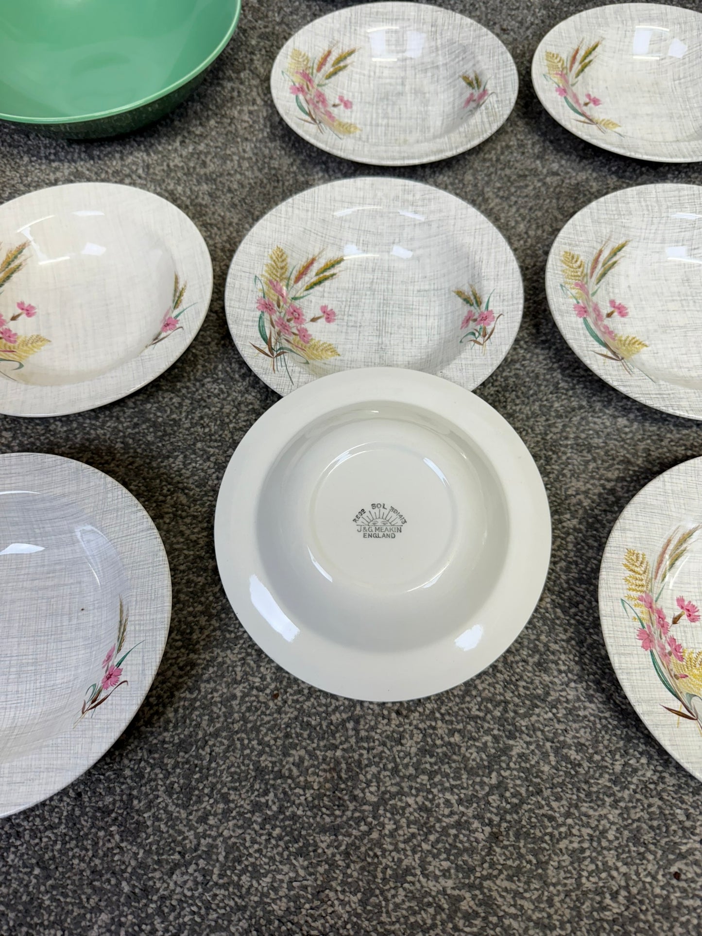 Vintage J&G Meakin Mid Century Pottery - 2x Lidded Serving Dish and Bowls Floral Harvest