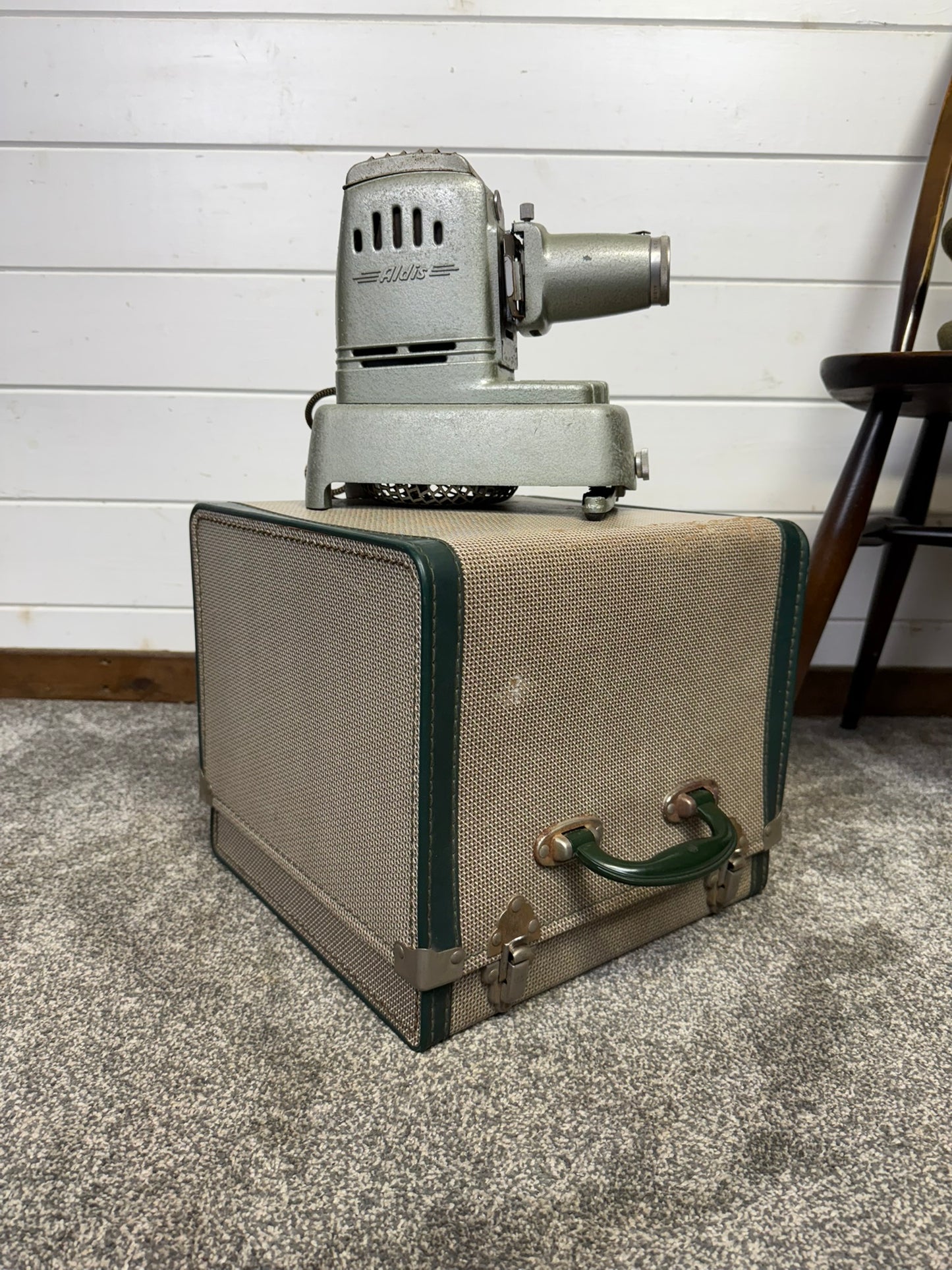 2x Vintage Aldis Slide Projector Lamp 50's Retro Collectable Industrial Display Decor