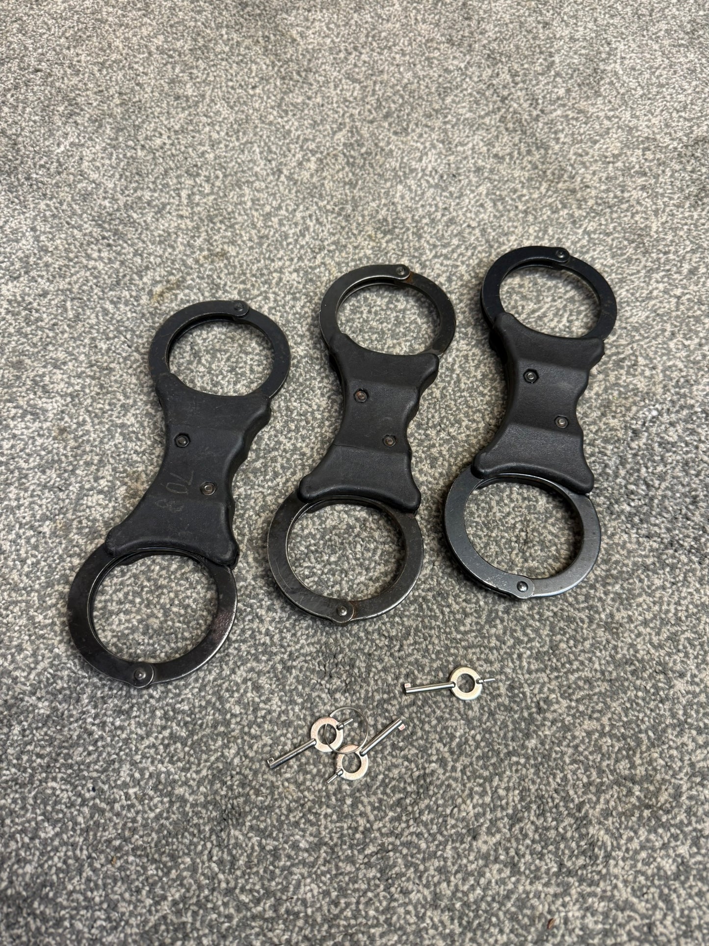 Ex Police Black Hiatt Rigid Handcuffs Genuine Cuff With Key Security Collectible