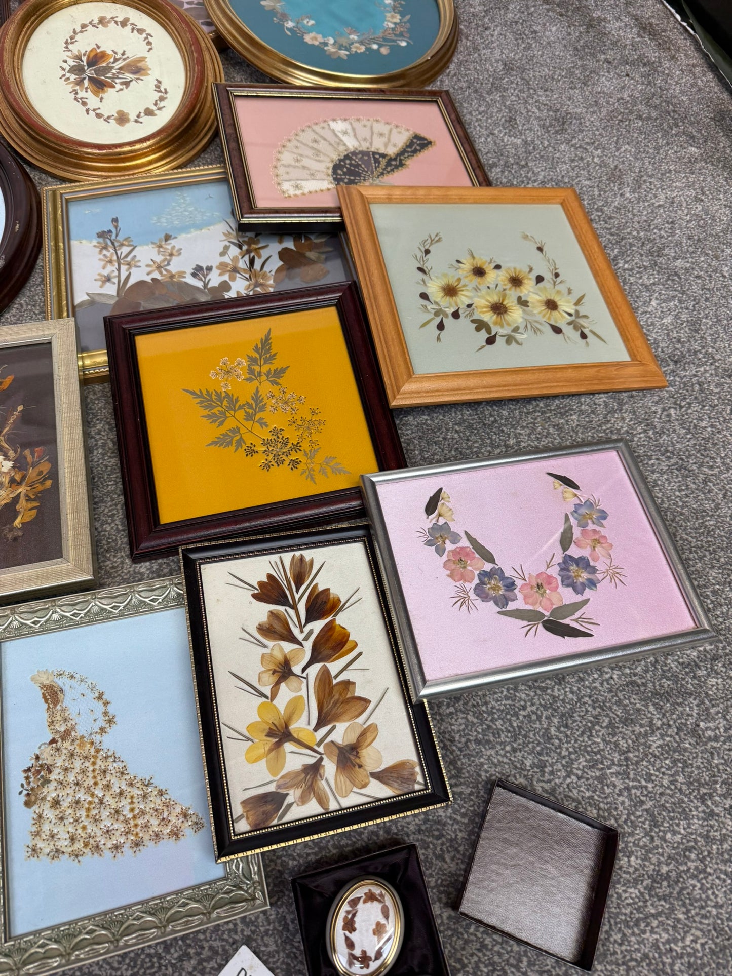 Vintage Pressed Flowers Job Lot 19x In Picture Frames Dried Flower Photo Frame Art