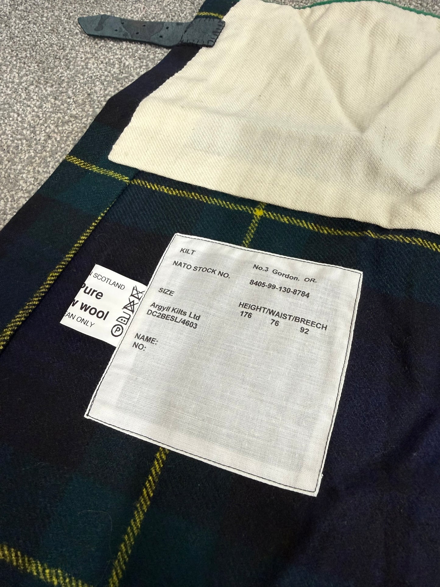 British Army No3 Gordon Highlanders Kilt Unissued Military Pure Wool Tartan
