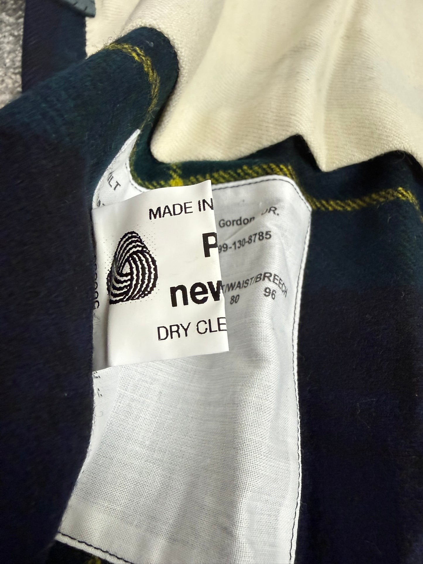 Unissued Vintage Army No3 Gordon Highlanders Kilt Military Pure Wool Tartan