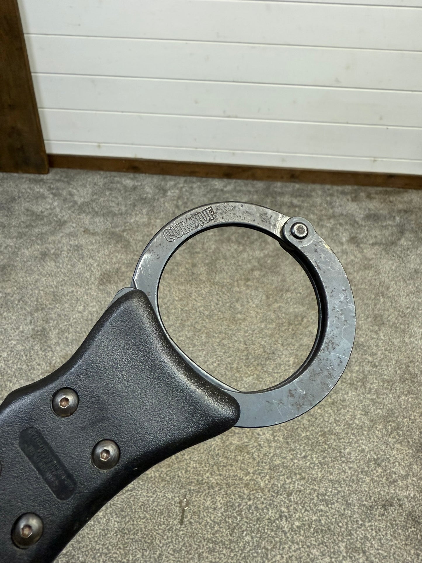 Ex Police Handcuffs Black Quik-Kuf Cuffs With Key Security Collectible Memorabilia