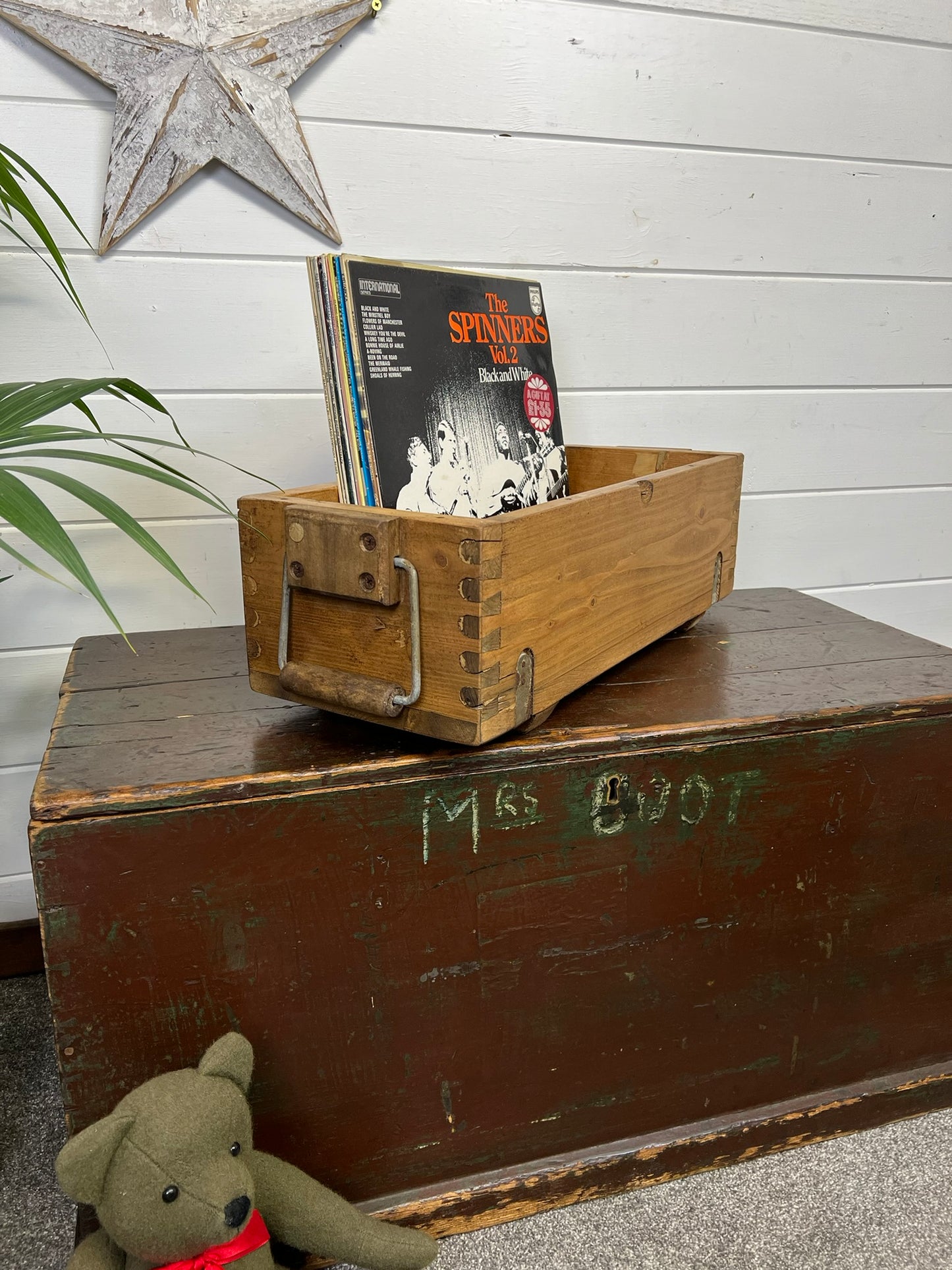 Vintage Small Wooden Storage Chest Rustic Box Farmhouse Home Decor Toys Tools