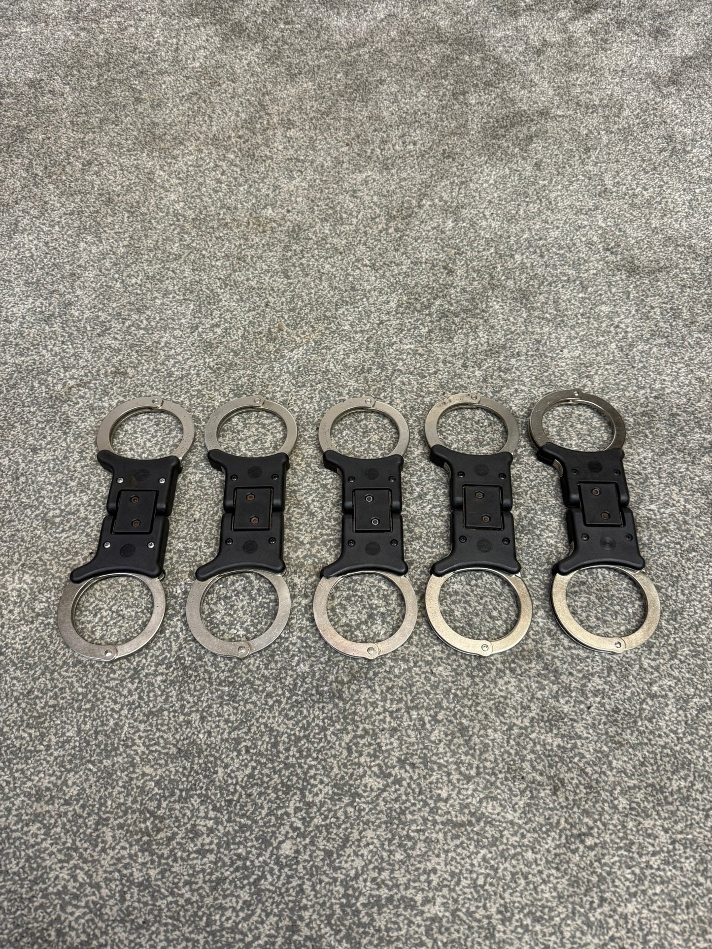 Ex Police Folding Hiatt Handcuffs Hinged Cuffs & Key Security Collectible
