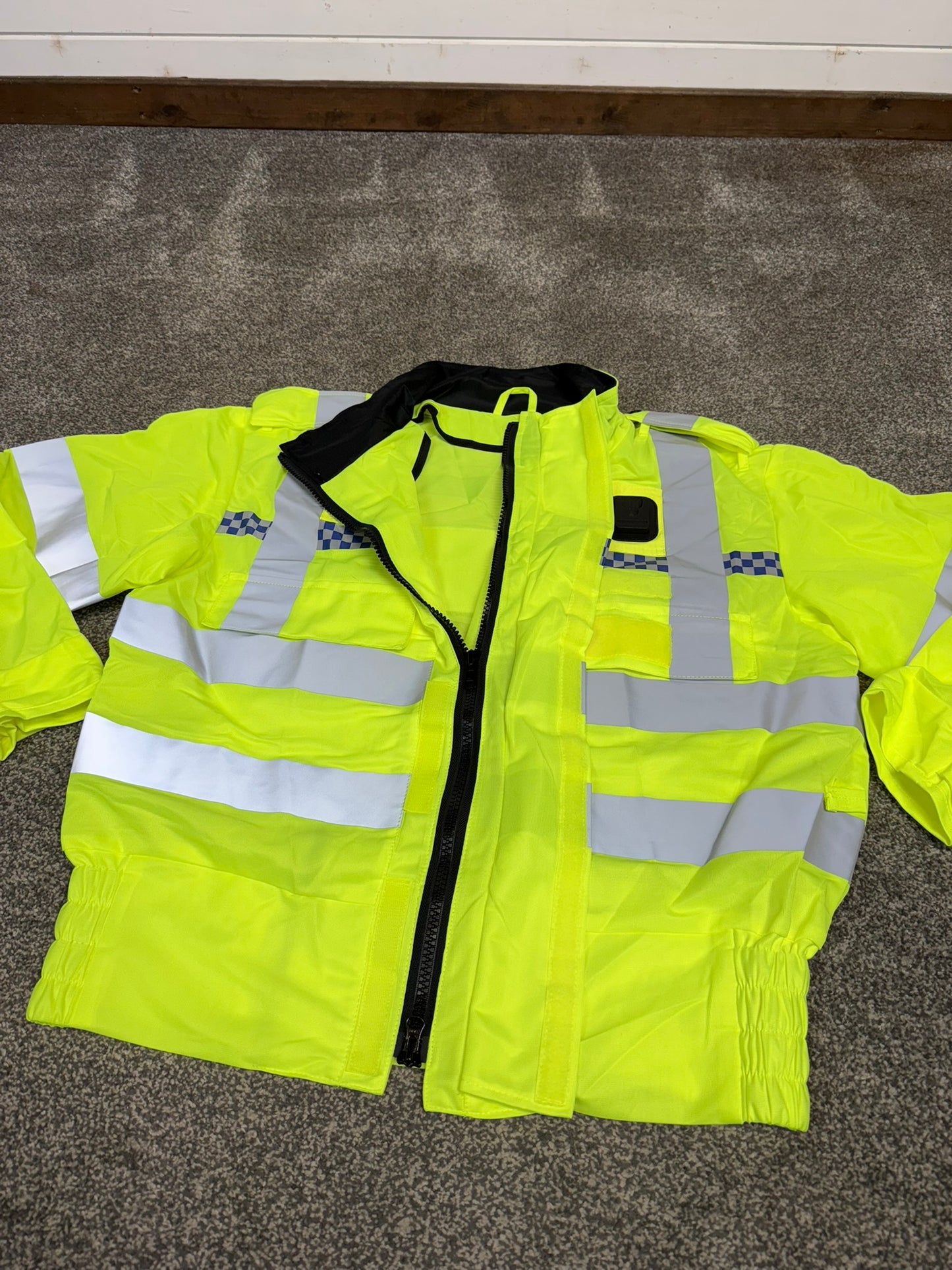 Ex Police Hi Vis Motorcycle Lightweight Bomber Jacket LARGE Security Walking Riding