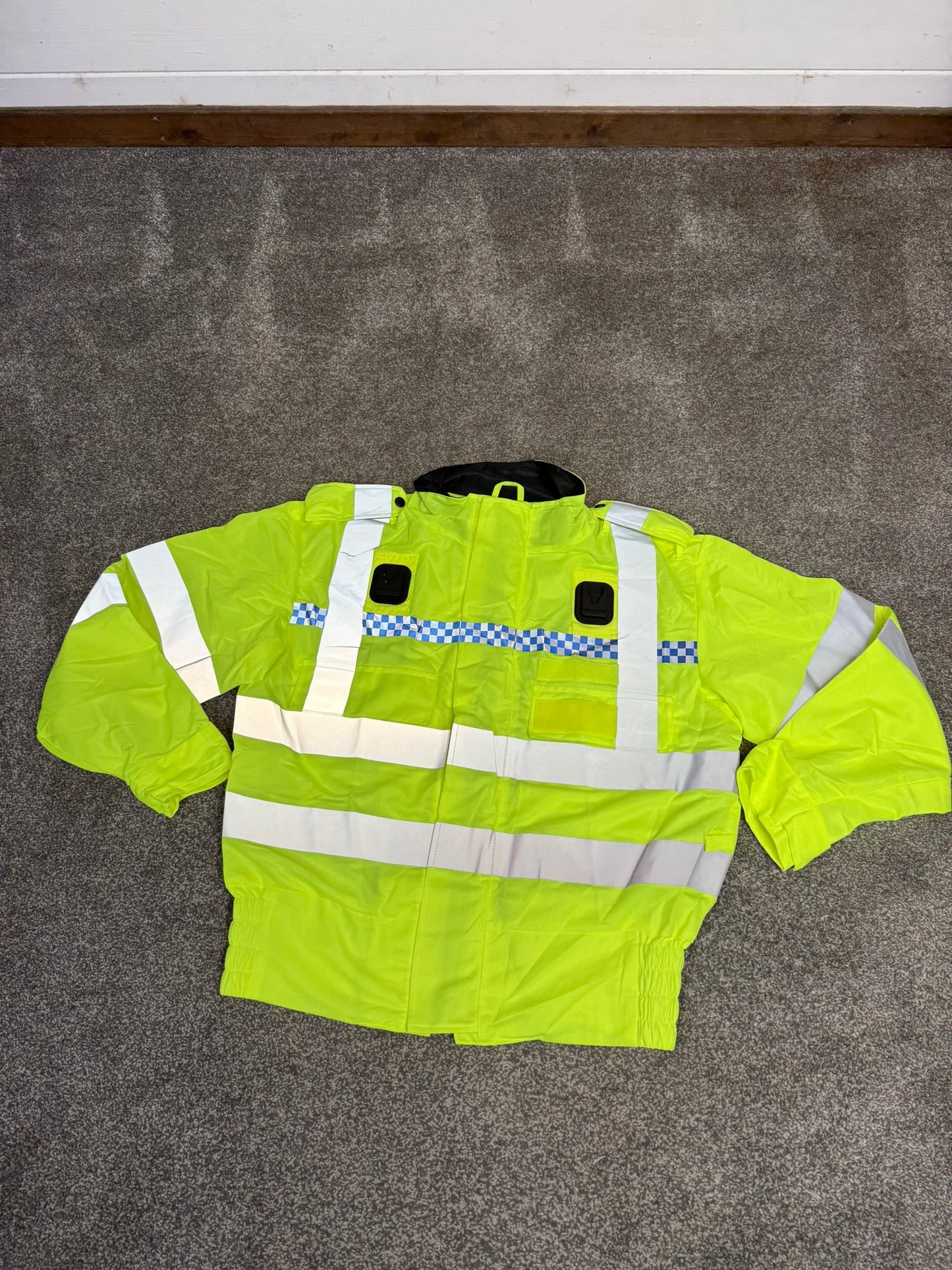 Ex Police Hi Vis Motorcycle Lightweight Bomber Jacket LARGE Security Walking Riding