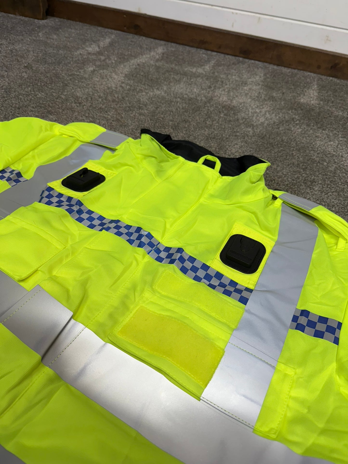 Ex Police Hi Vis Motorcycle Lightweight Bomber Jacket LARGE Security Walking Riding