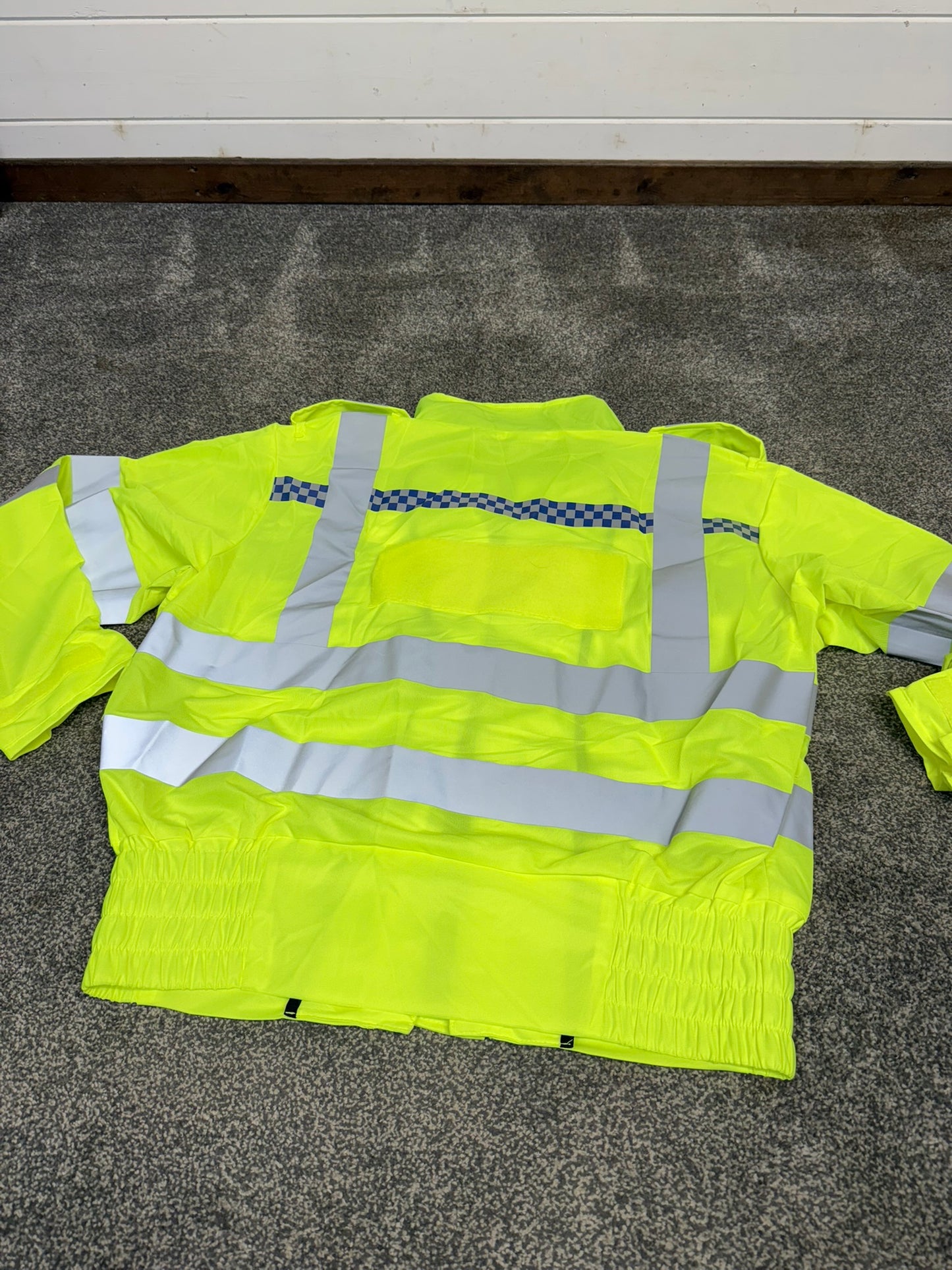 Ex Police Hi Vis Motorcycle Lightweight Bomber Jacket LARGE Security Walking Riding