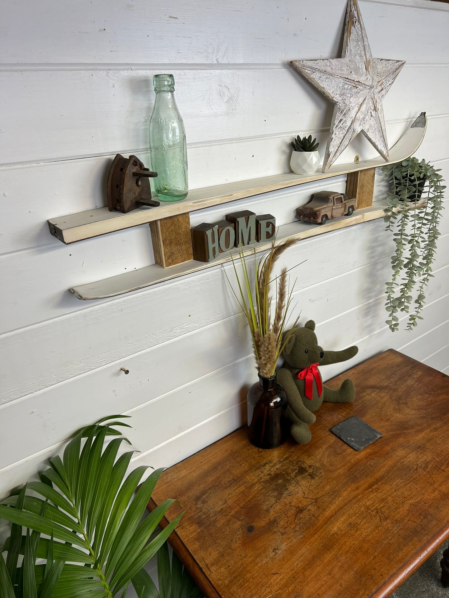Rustic Handmade Reclaimed Ski Shelves Skiing Decor Home Shabby Chic Wall Shelf