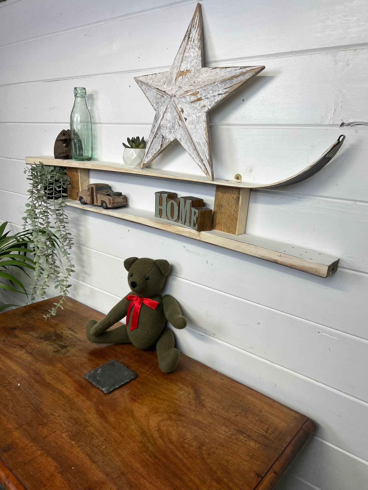 Rustic Handmade Reclaimed Ski Shelves Skiing Decor Home Shabby Chic Wall Shelf