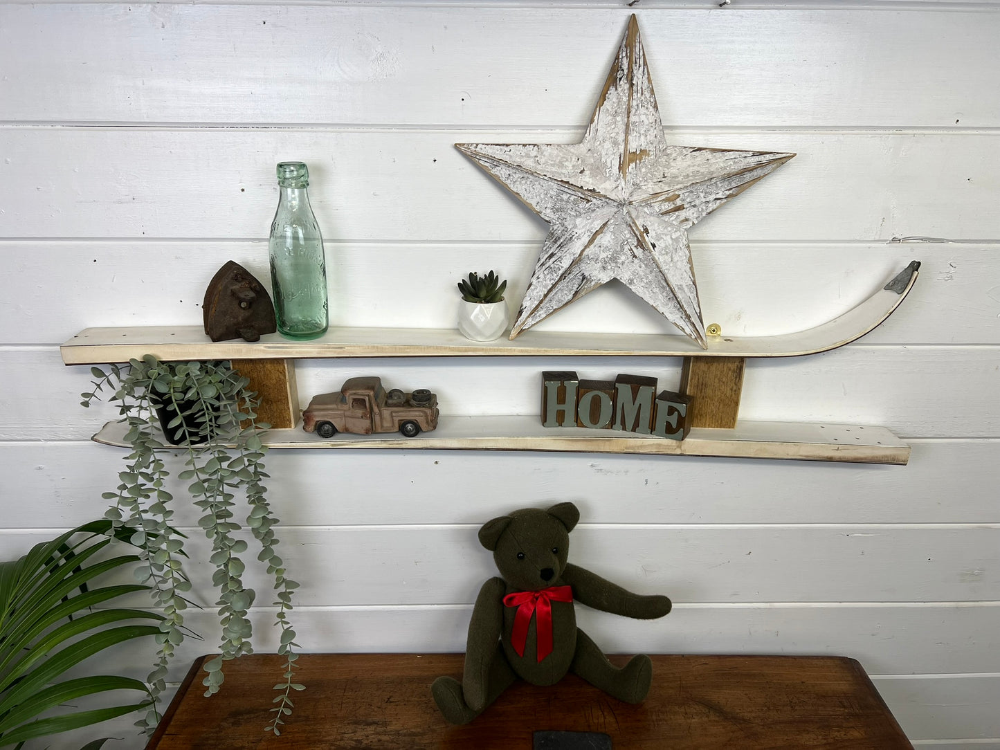Rustic Handmade Reclaimed Ski Shelves Skiing Decor Home Shabby Chic Wall Shelf