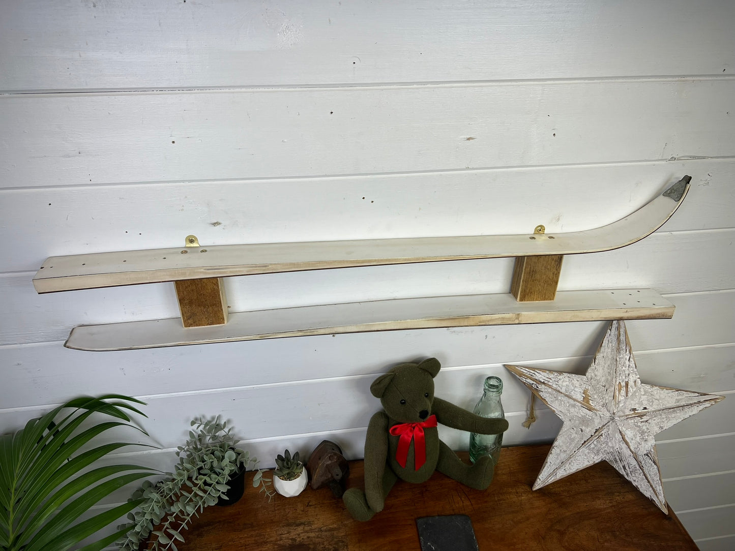 Rustic Handmade Reclaimed Ski Shelves Skiing Decor Home Shabby Chic Wall Shelf