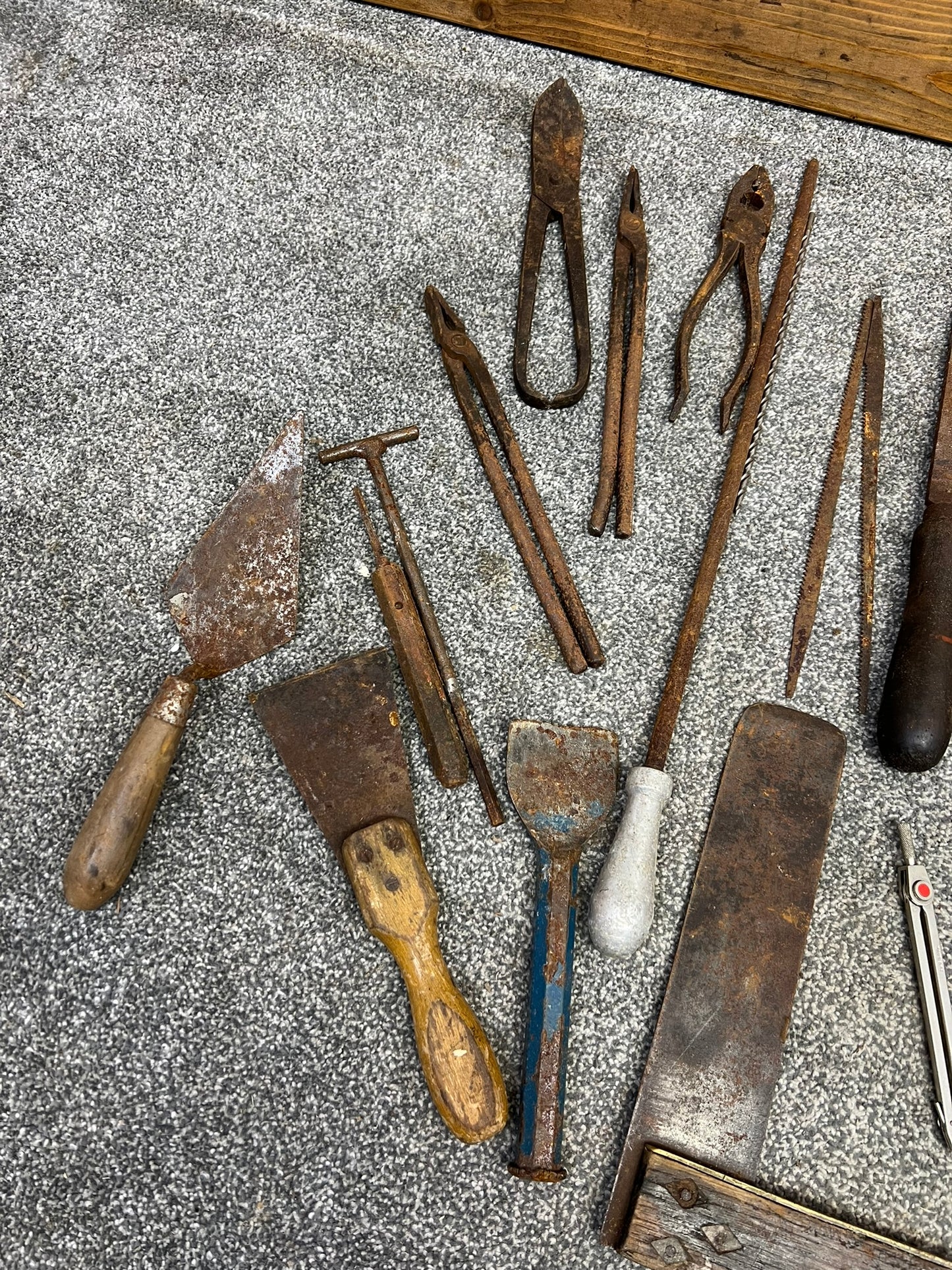 Job Lot of Old Garage Workshop Tools Vintage Rustic Patina Pliers Files Etc.