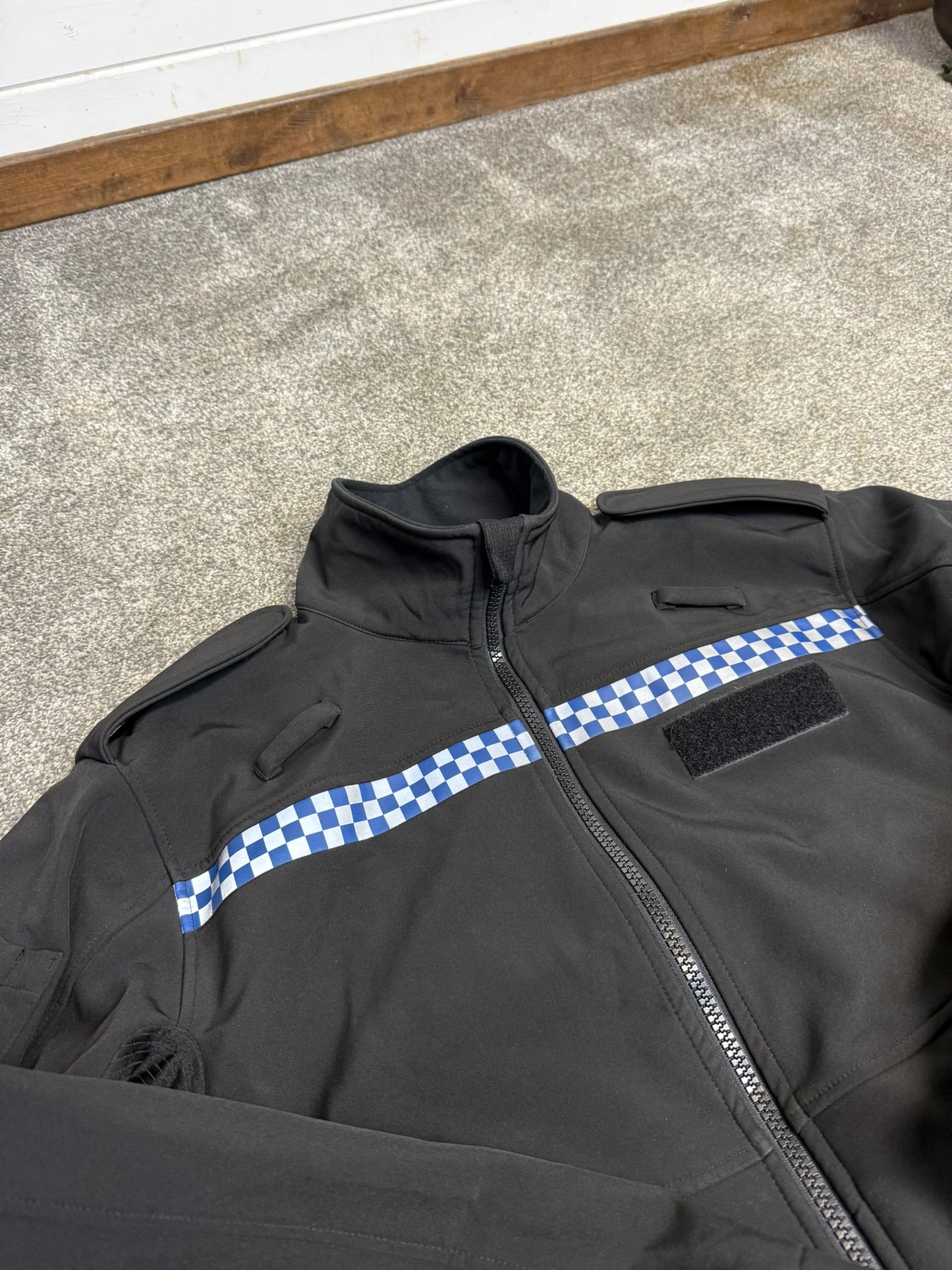 Ex Police Black Soft Shell Fleece Reflective Security Riding Theatre