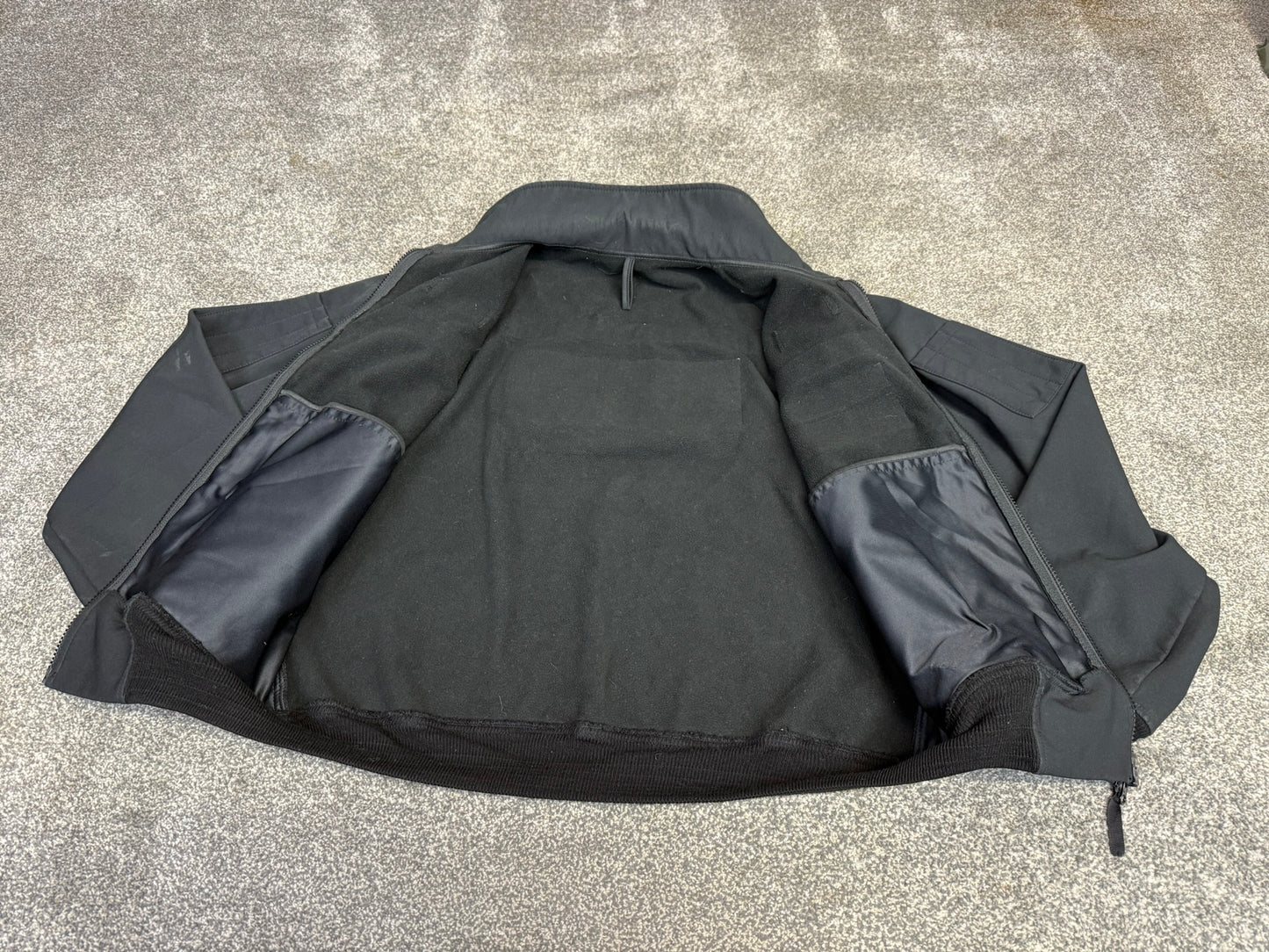 Ex Police Black Windproof Soft Shell Fleece Reflective Security Riding Theatre