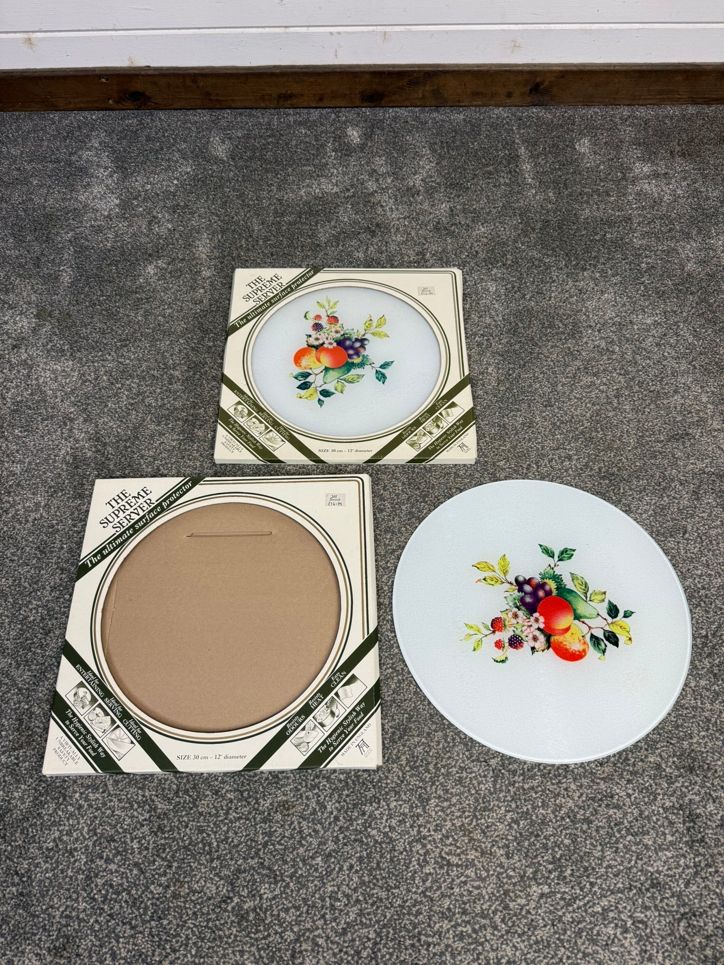 Vintage 90's Glass Worktop Saver Chopping Board Job Lot Cottage Farmhouse