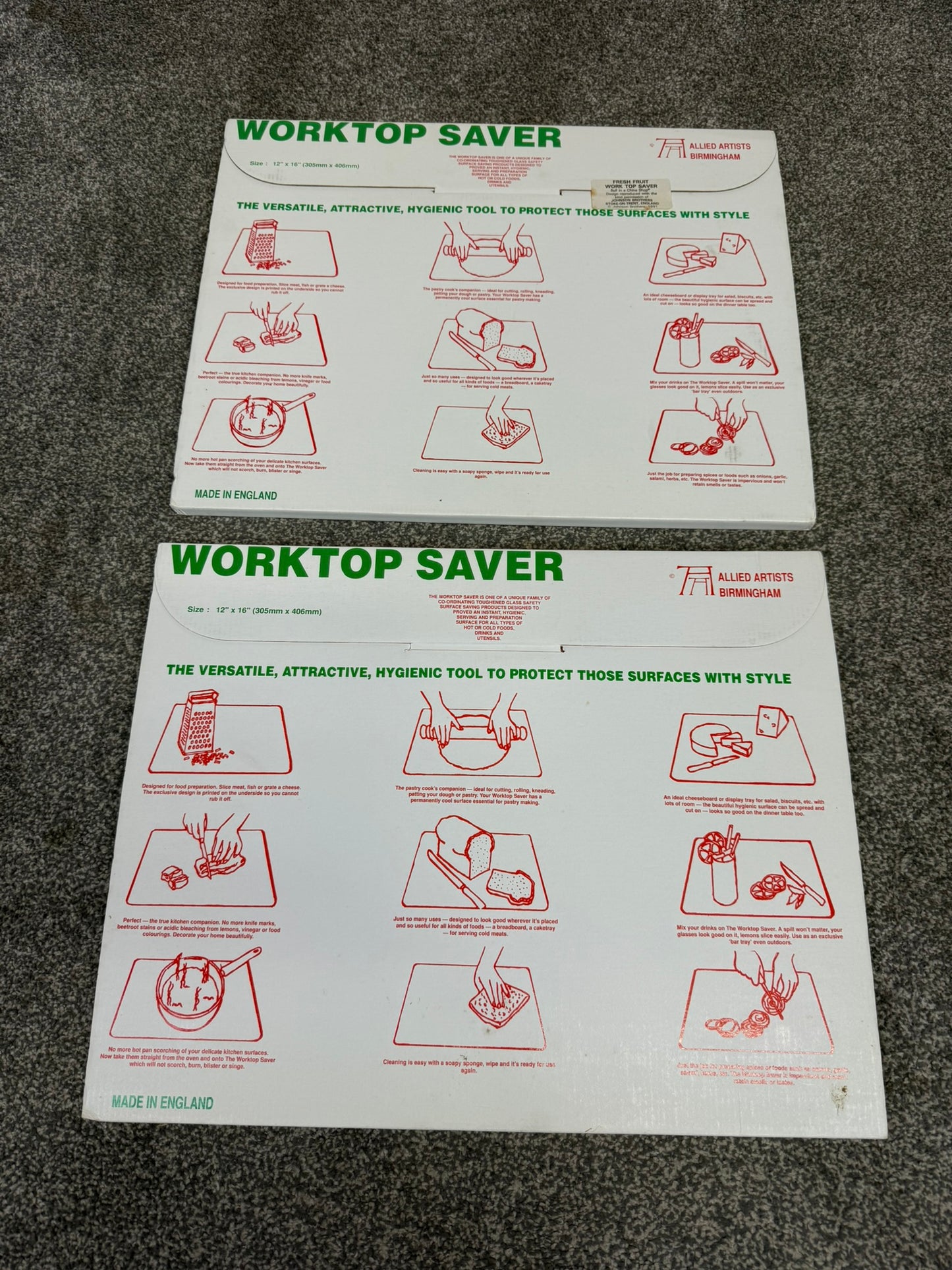 Vintage 90's Glass Worktop Saver Chopping Board Job Lot Cottage Farmhouse
