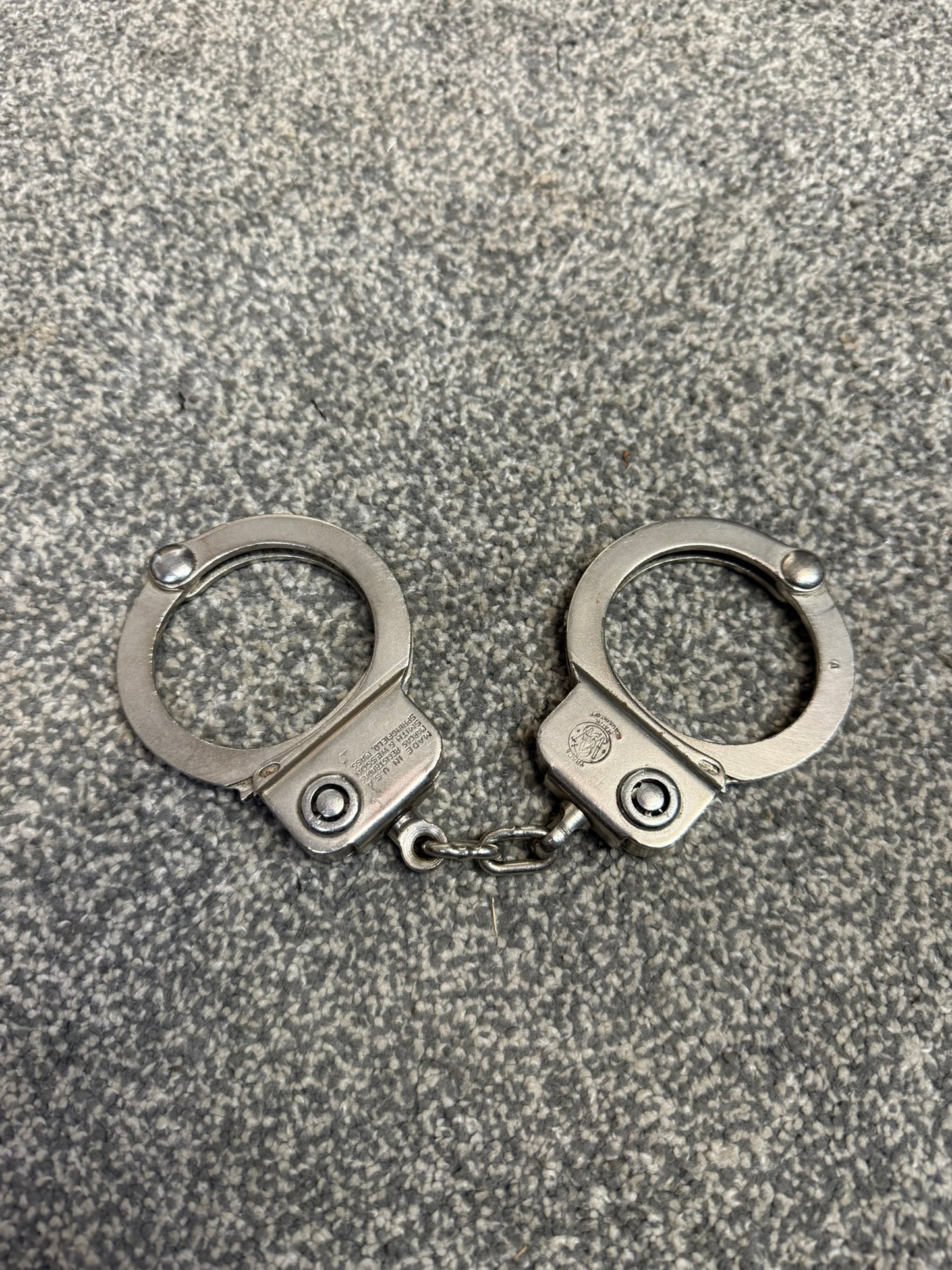Vintage 1960's Smith & Wesson Handcuffs Model 94 Chain Cuffs - No Key