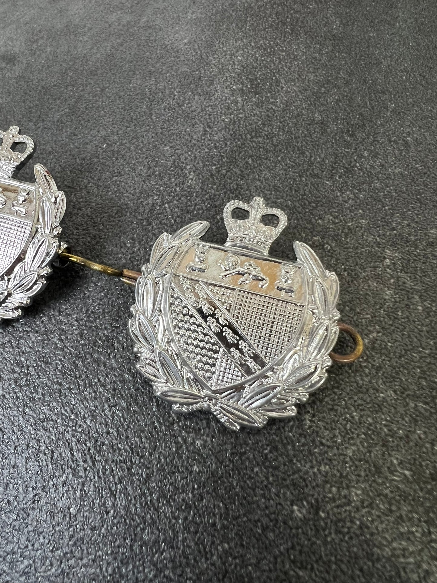3x Vintage Norfolk Constabulary Collar Pin Badges With Queen's Crown