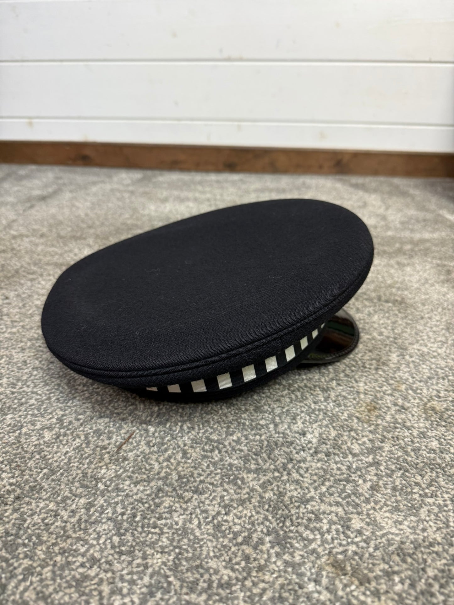 Ex Police Black Peak Cap 58cm Genuine Issue Chauffeur Fancy Dress Film Prop Collectible