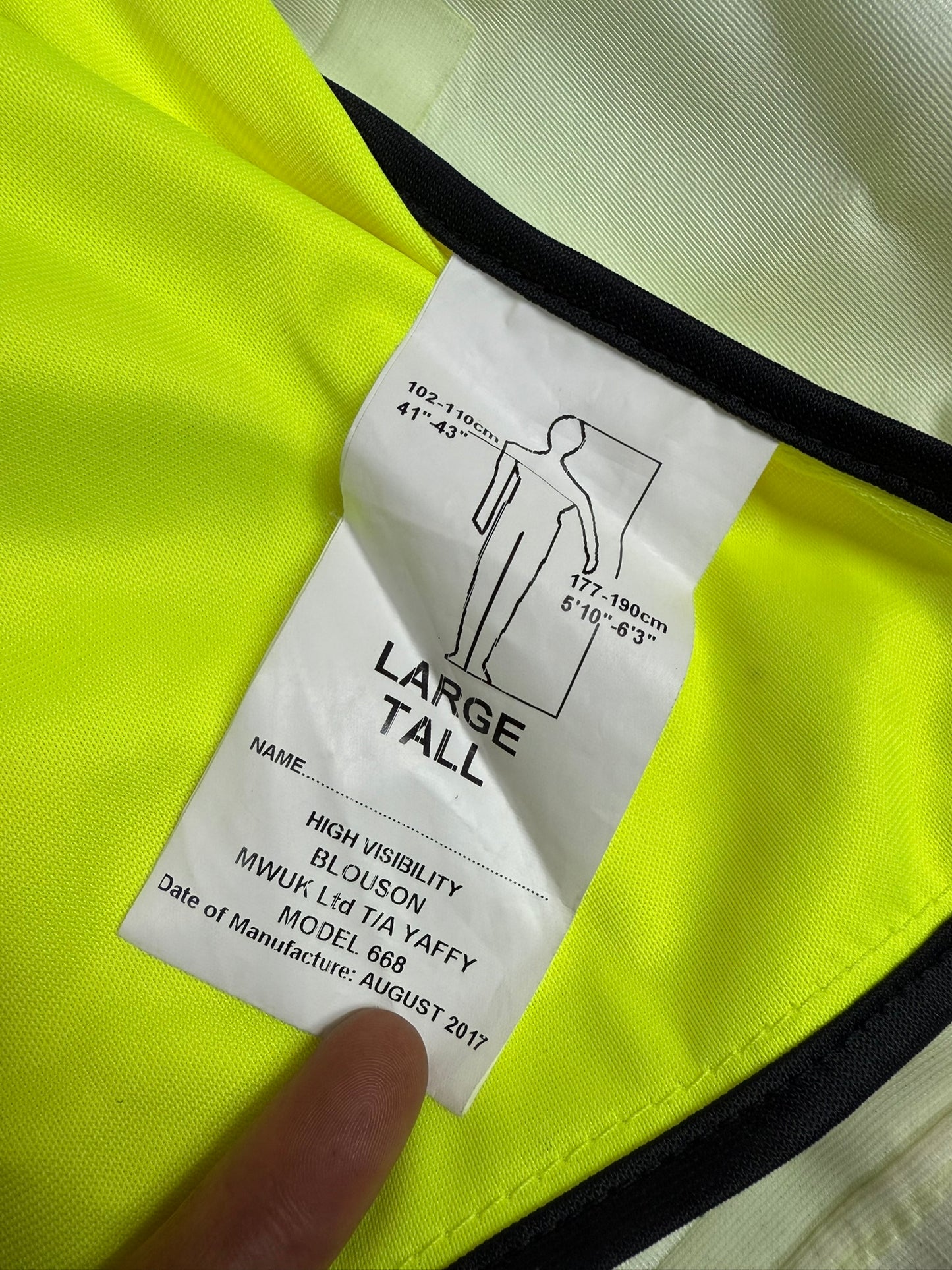 Ex Police Hi Vis Waterproof Bomber Jacket Coat Large Security Walking Riding