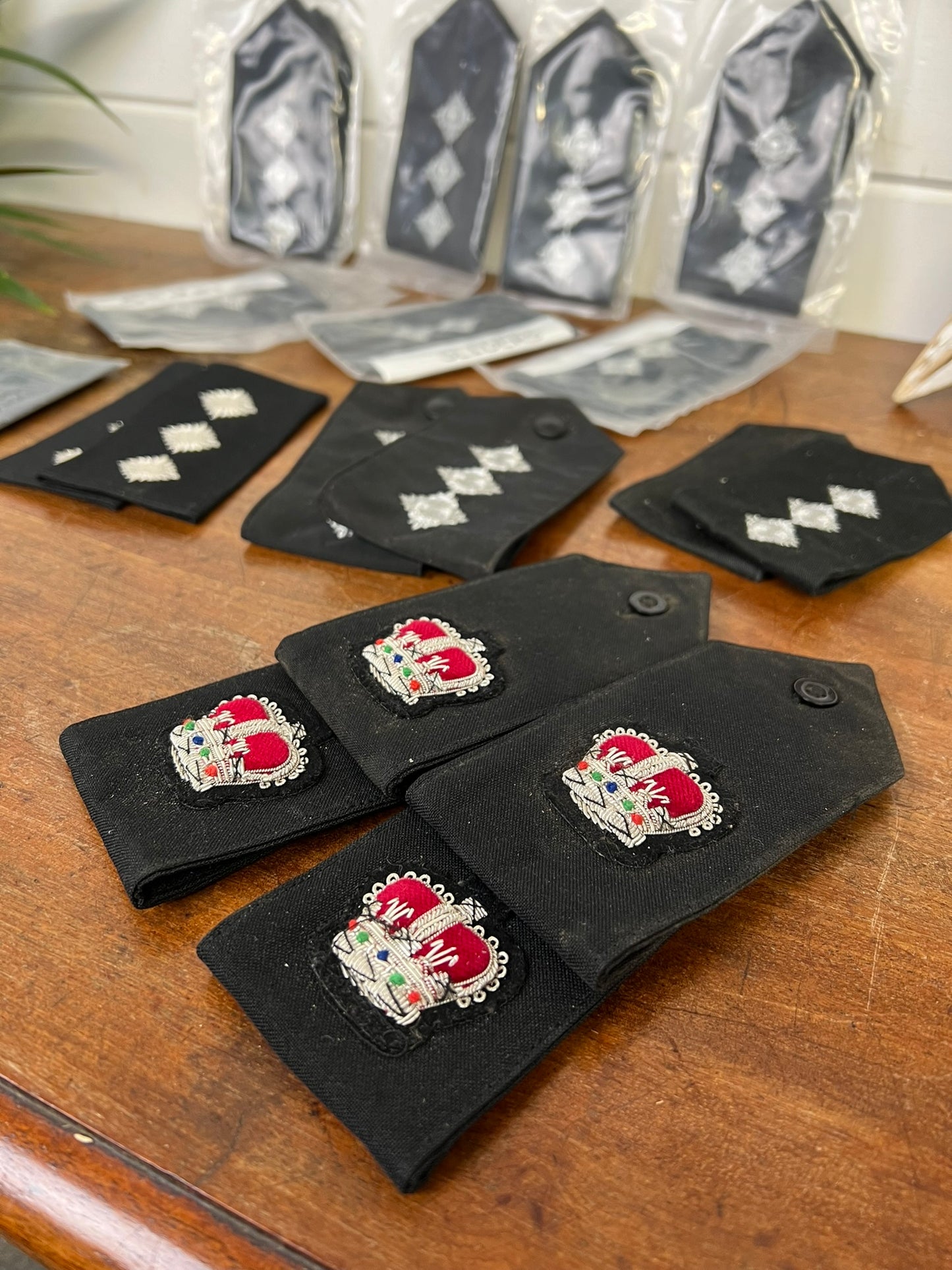 16x Vintage Police Epaulette Slides In Pairs Bundle Job Lot Collector - New & Used