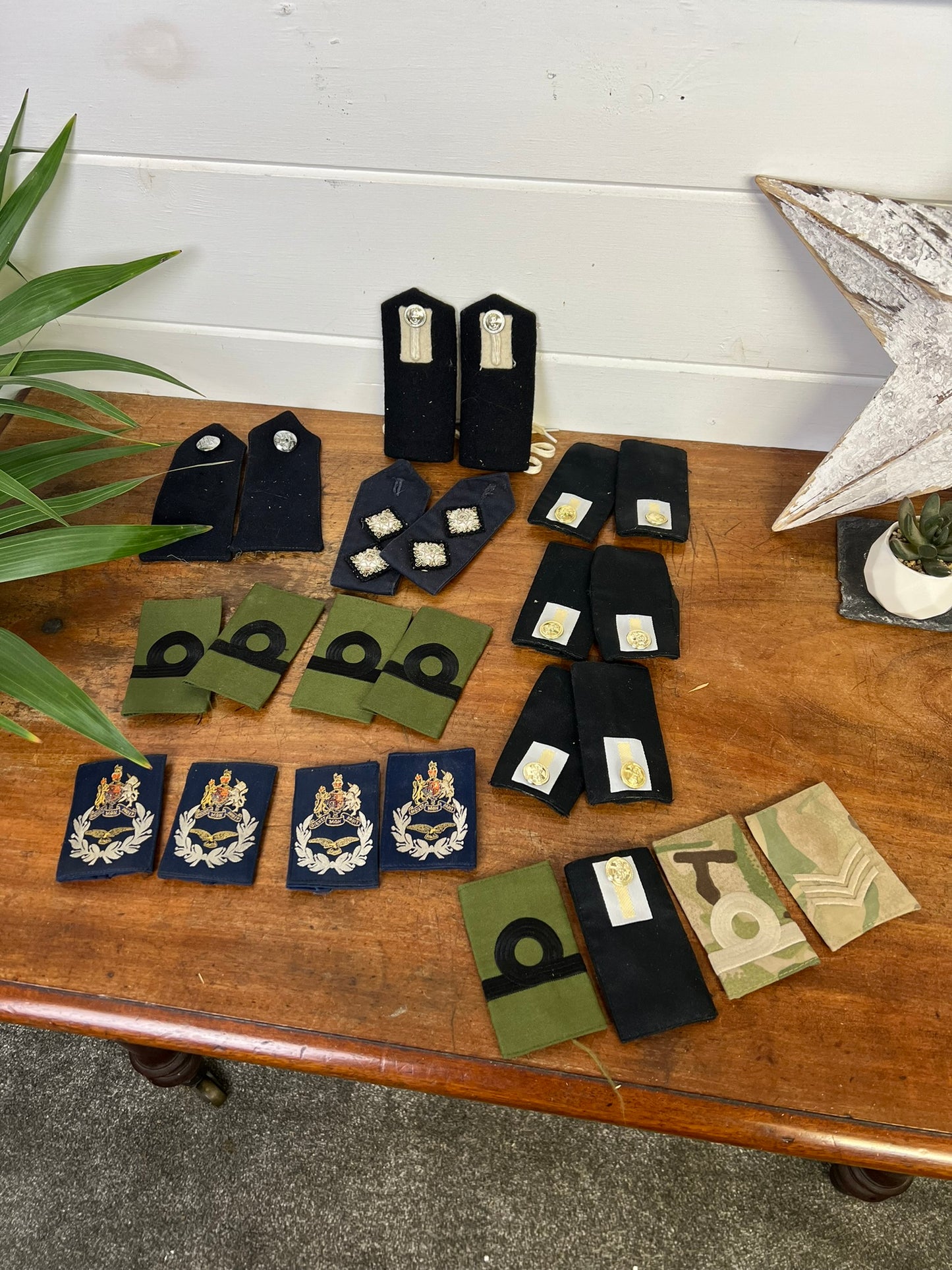 10x Pairs of Vintage Royal Navy Military Rank Slides Epaulette Job Lot Bundle