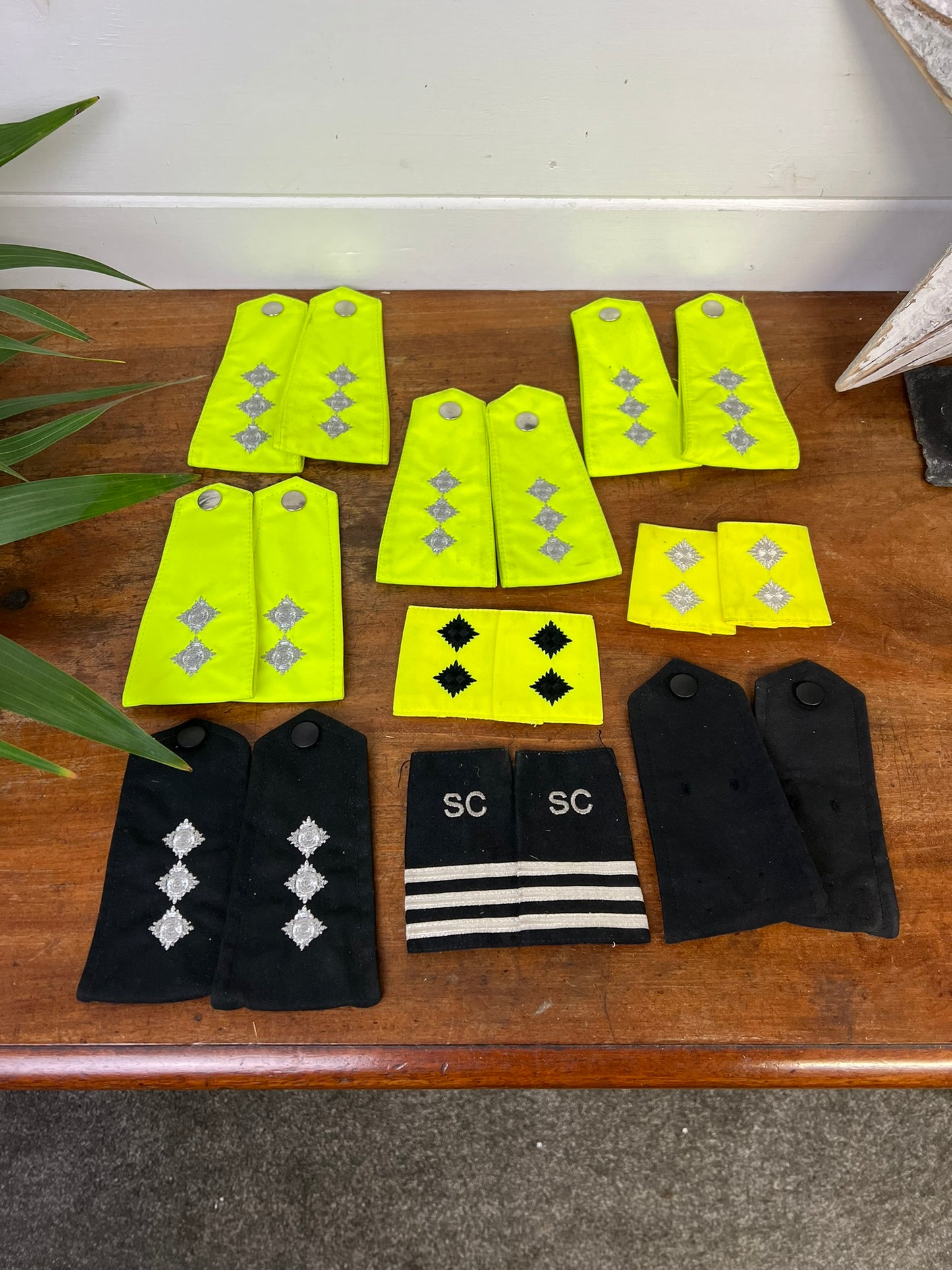 9x Vintage Police Epaulette Slides In Pairs Bundle Job Lot Collector