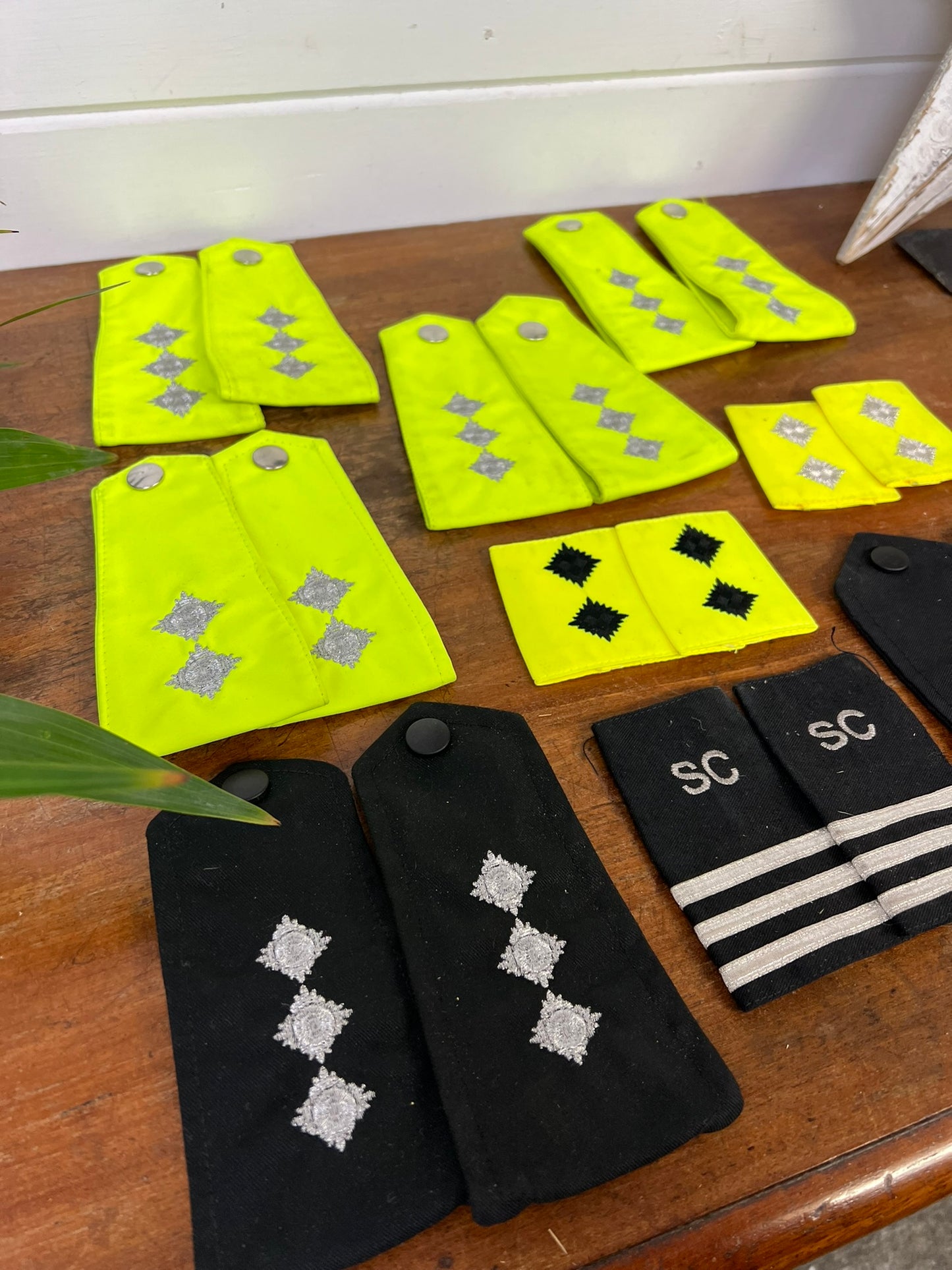 9x Vintage Police Epaulette Slides In Pairs Bundle Job Lot Collector
