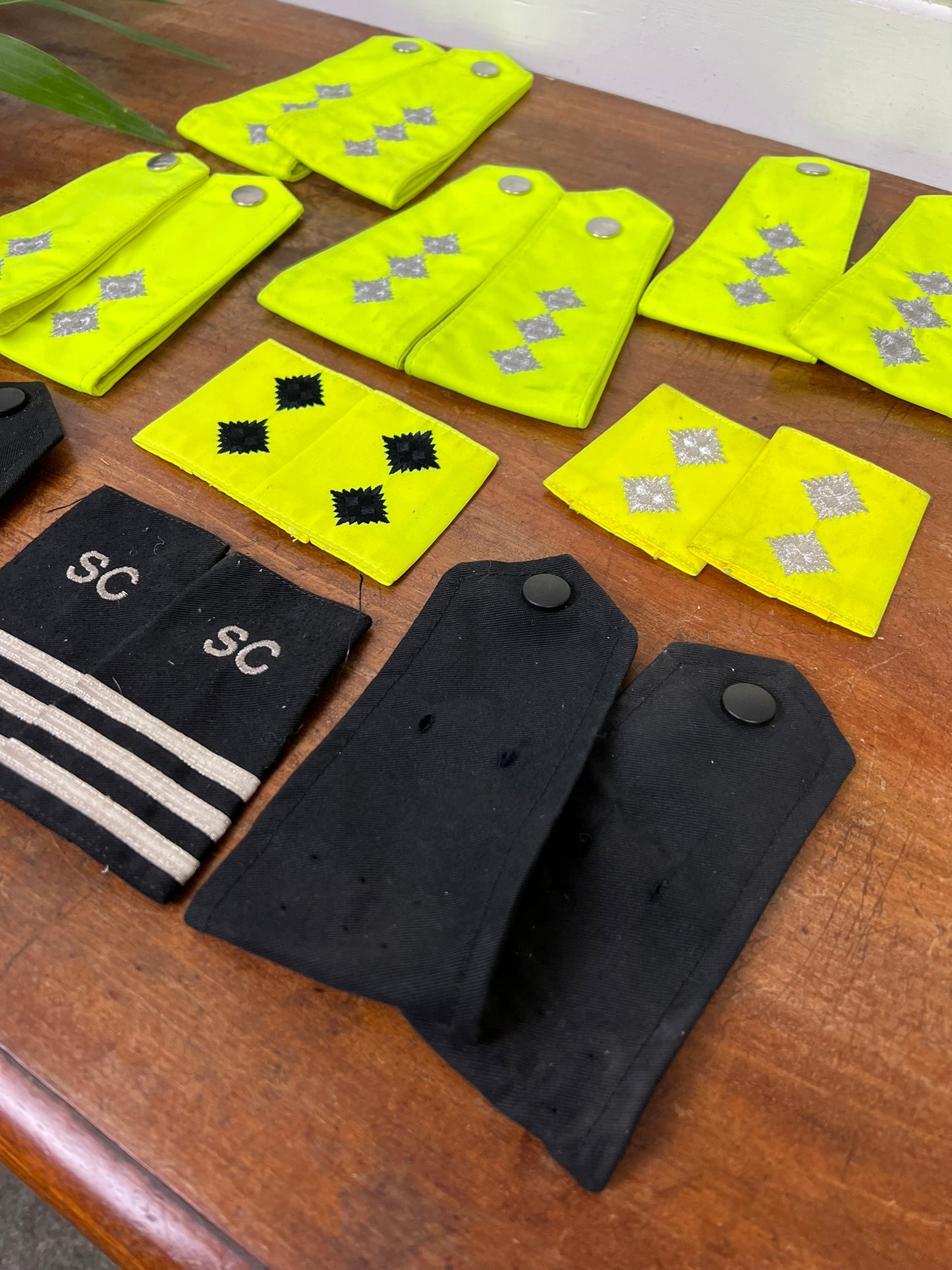 9x Vintage Police Epaulette Slides In Pairs Bundle Job Lot Collector