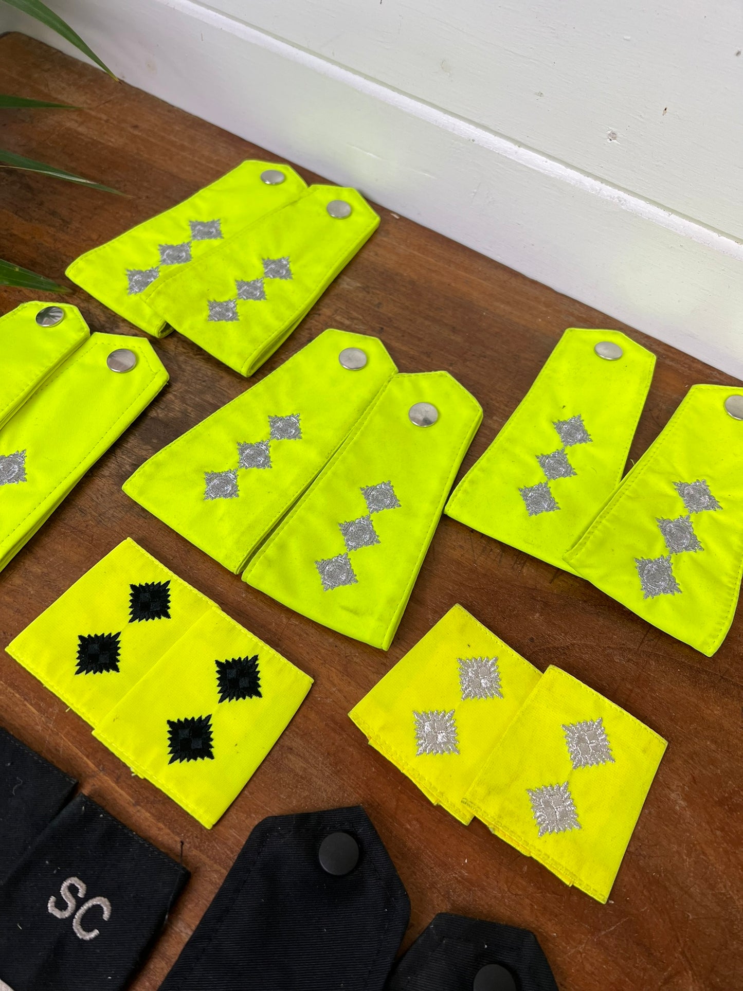 9x Vintage Police Epaulette Slides In Pairs Bundle Job Lot Collector