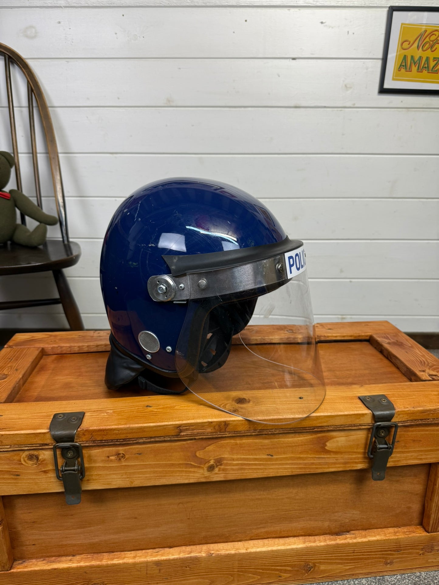 Ex Police Riot Helmet Genuine Obsolete 62-63cm Collectible Theatre Display Fancy Dress Airsoft Paintball
