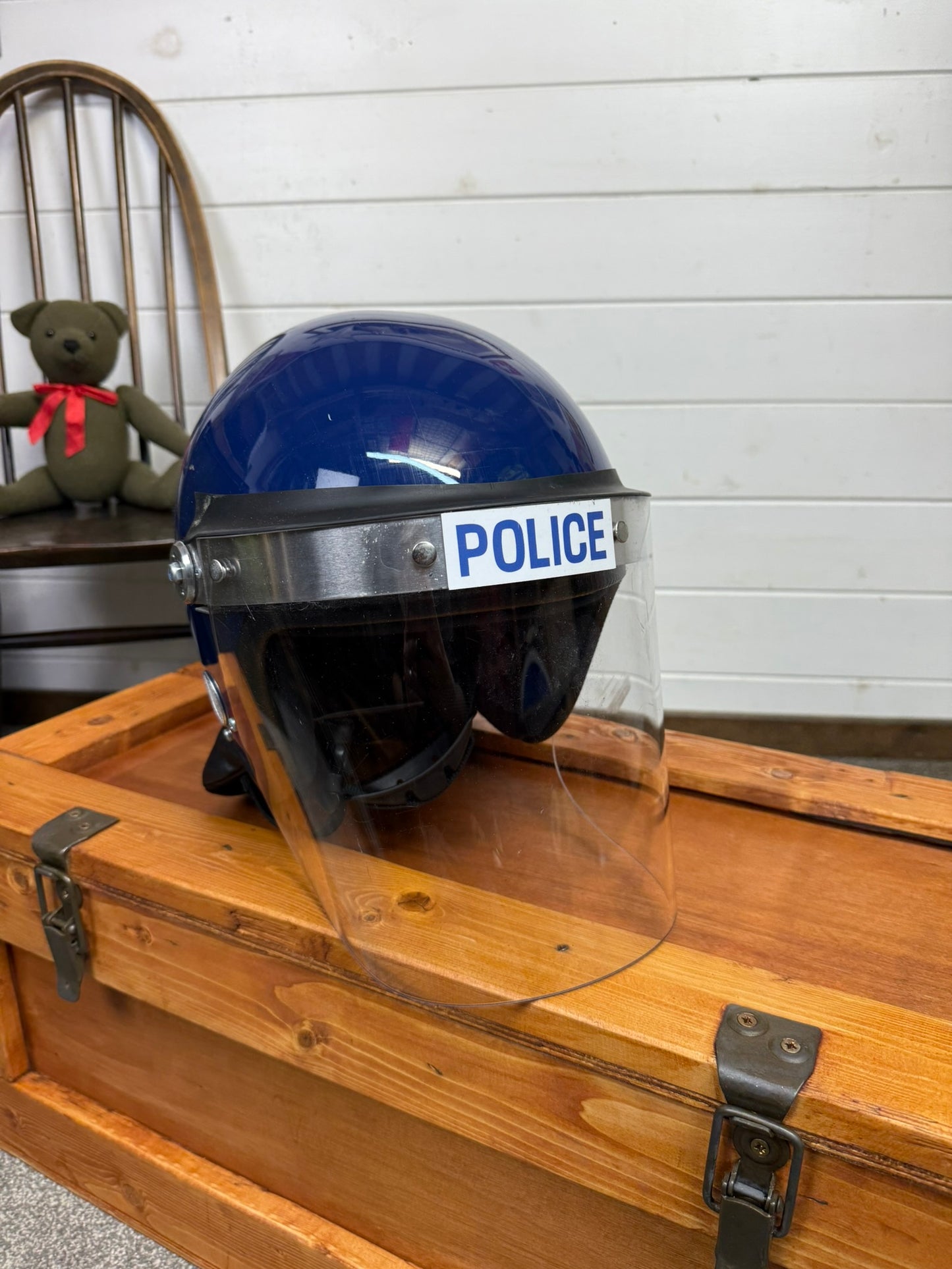 Ex Police Riot Helmet Genuine Obsolete 62-63cm Collectible Theatre Display Fancy Dress Airsoft Paintball