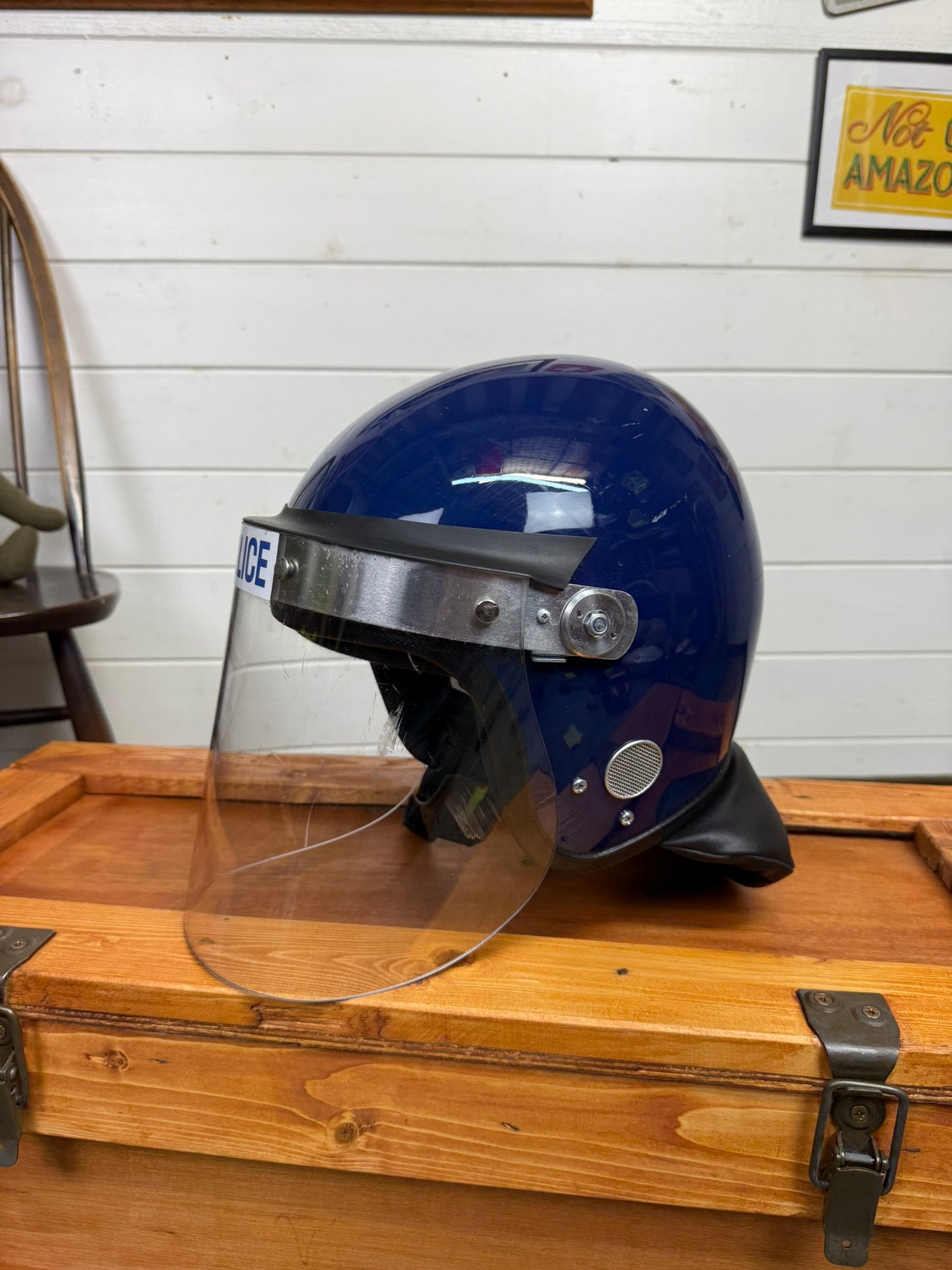 Ex Police Riot Helmet Genuine Obsolete 62-63cm Collectible Theatre Display Fancy Dress Airsoft Paintball