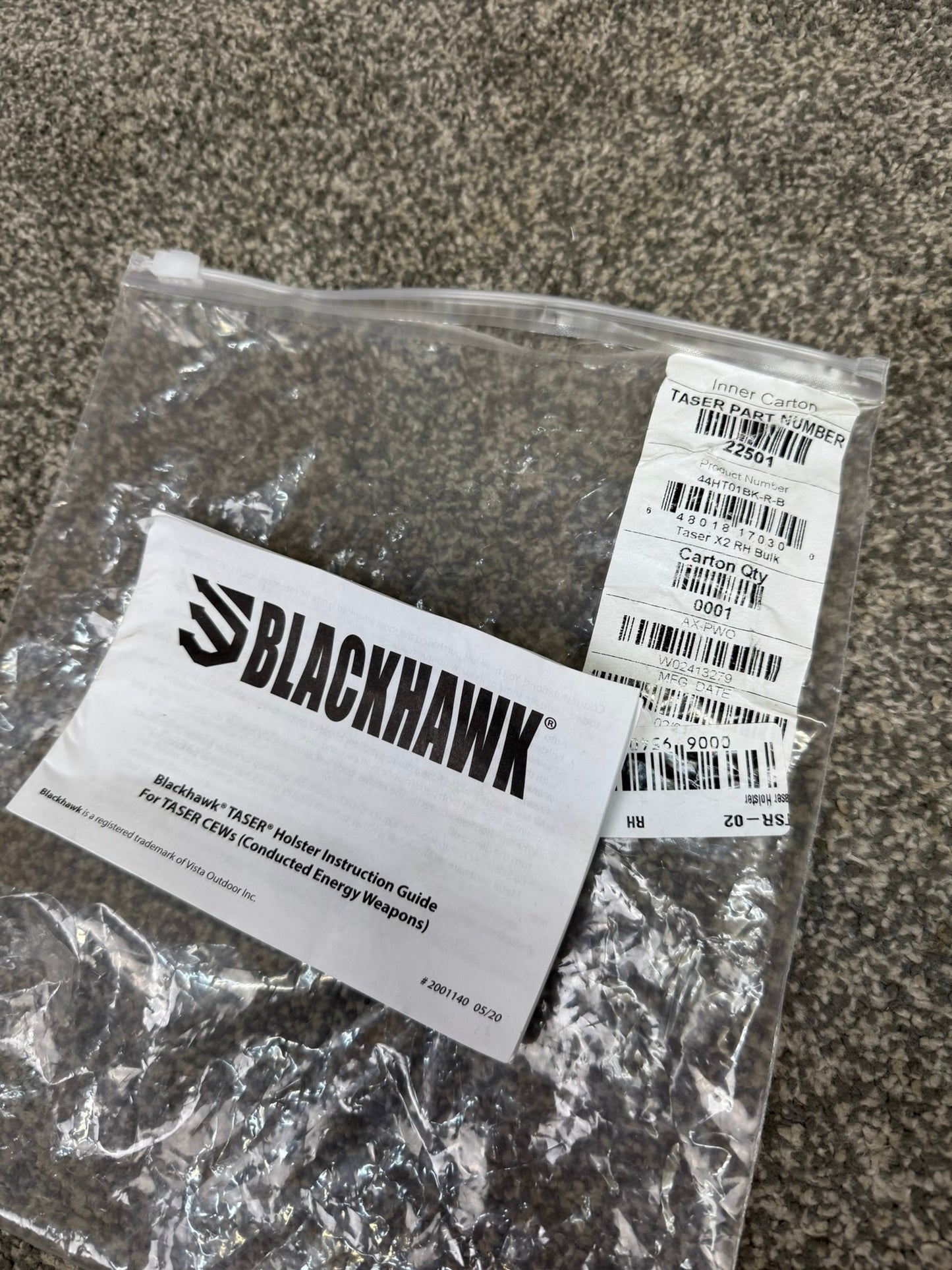 New Ex police Taser X2 Blackhawk Belt Duty Holster RH