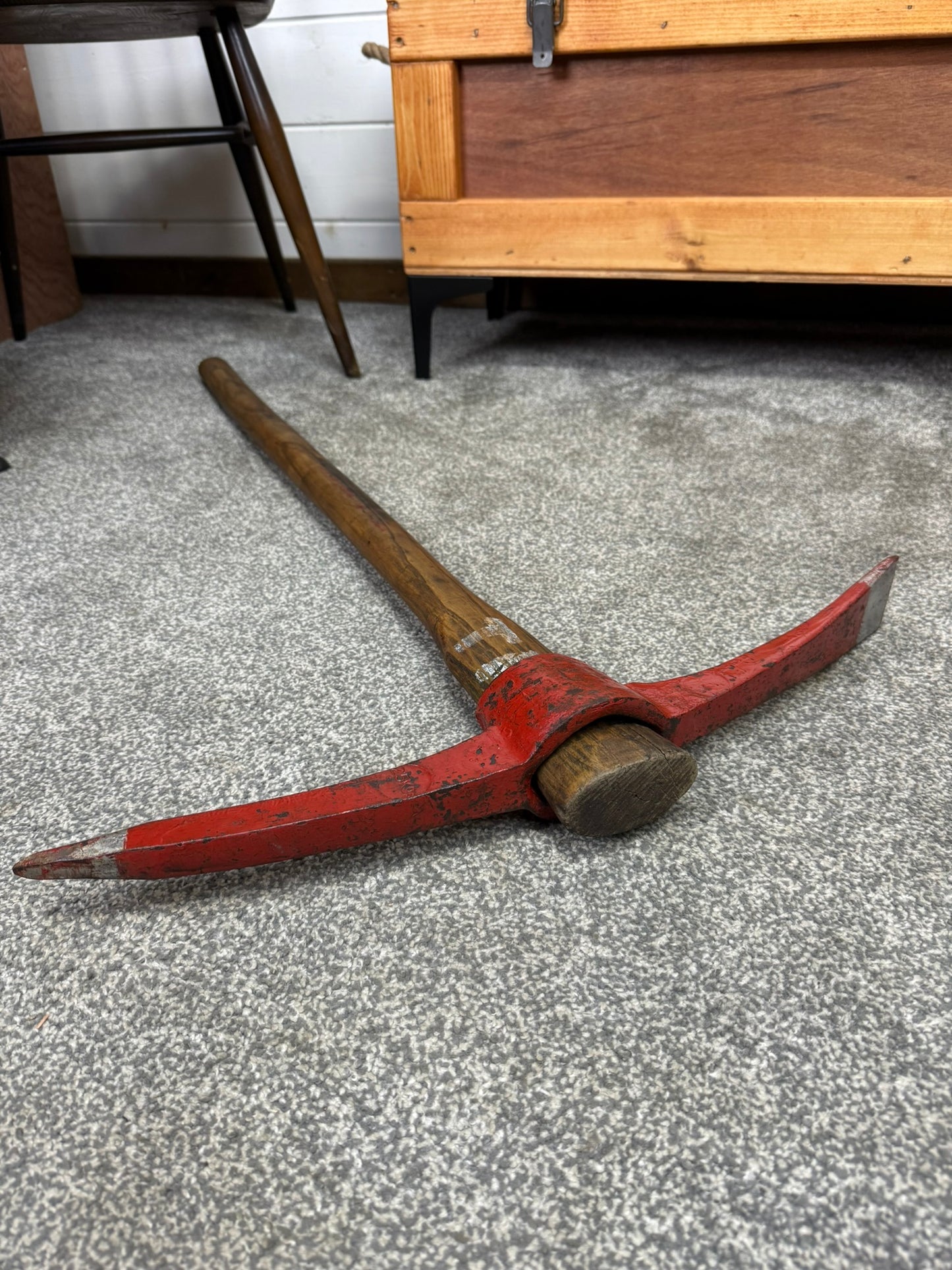 Vintage Long Handle Pioneer Pick Axe Ex Military Army Fire Reclaimed Pickaxe